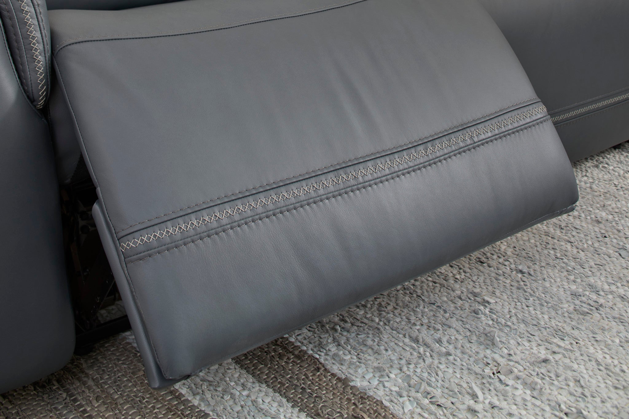 Sawyer Marine Leather Power Reclining Sectional with Power Headrests & Lumbar