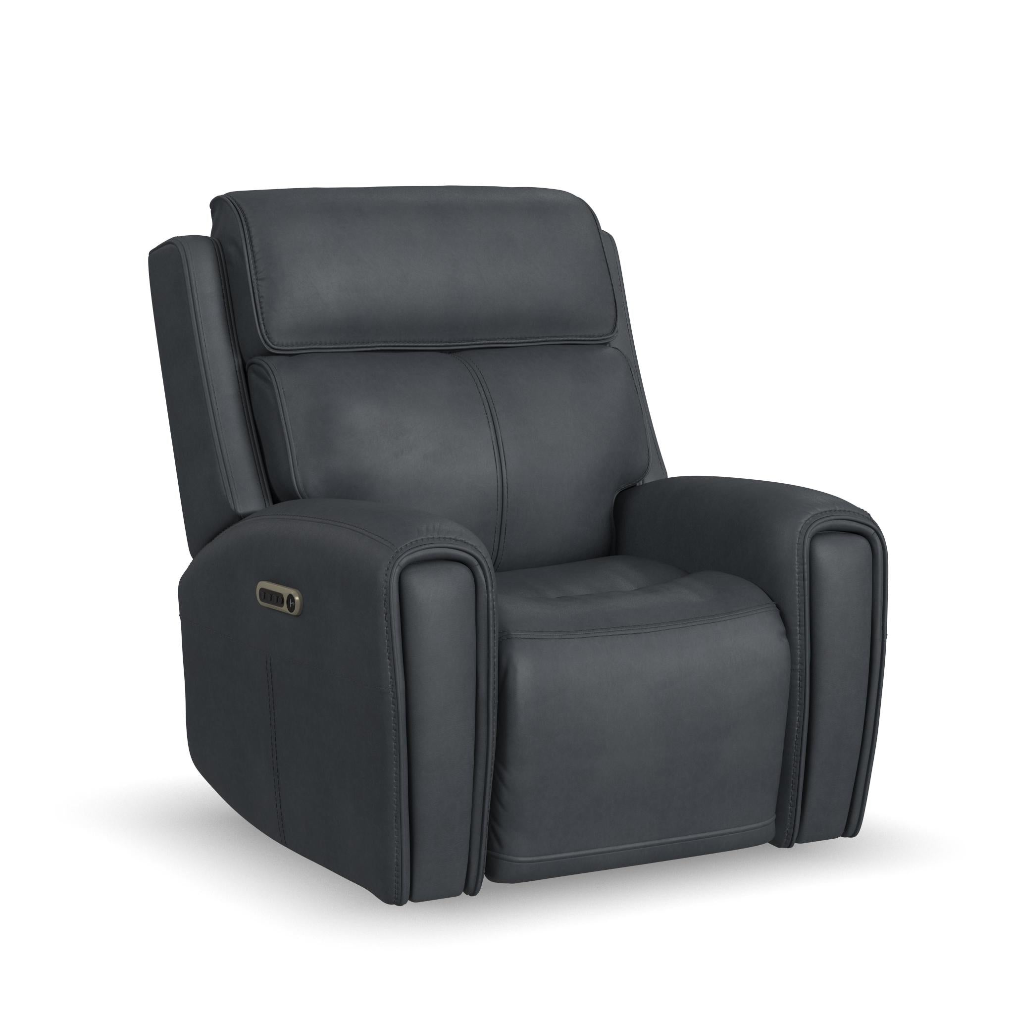 Warren Leather Power Recliner with Power Headrest & Lumbar