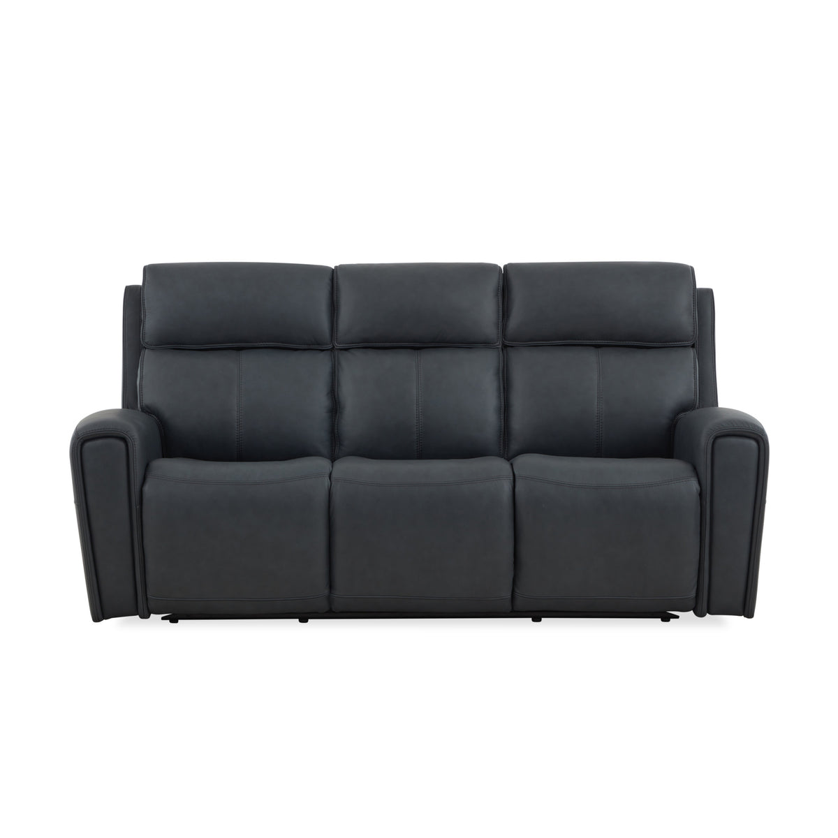 Warren Leather Power Reclining Sofa with Console, Power Headrest & Lumbar