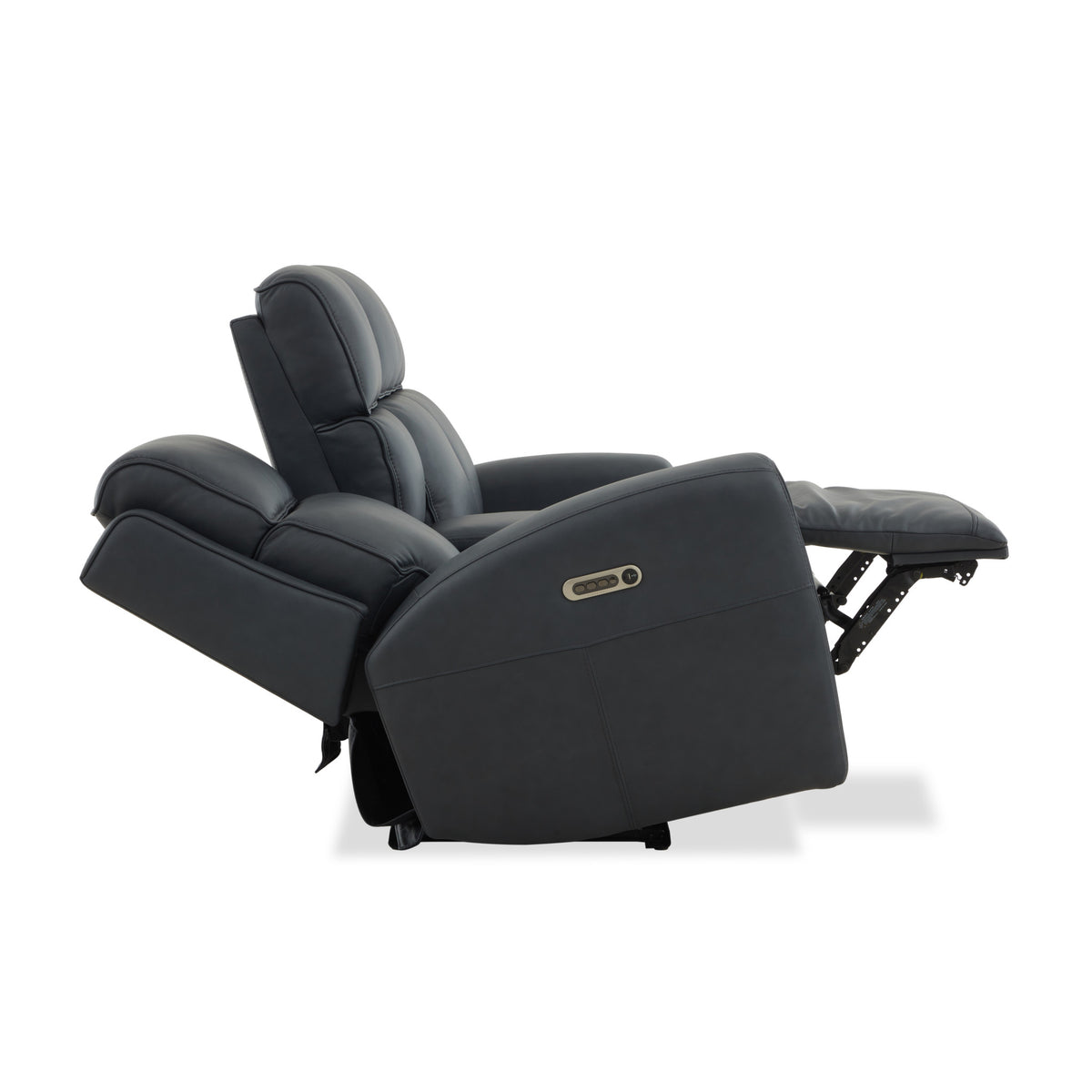 Warren Leather Power Reclining Loveseat with Console, Power Headrest & Lumbar