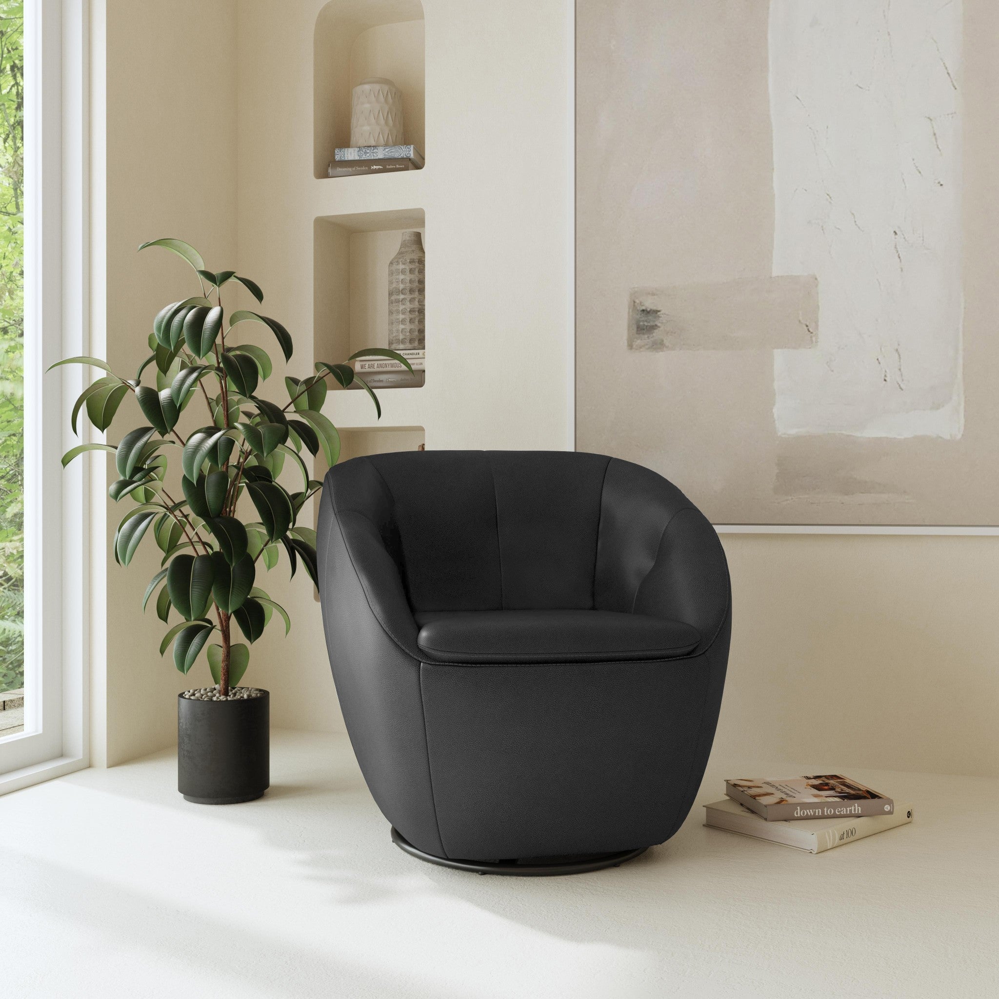 Wade Leather Swivel Chair