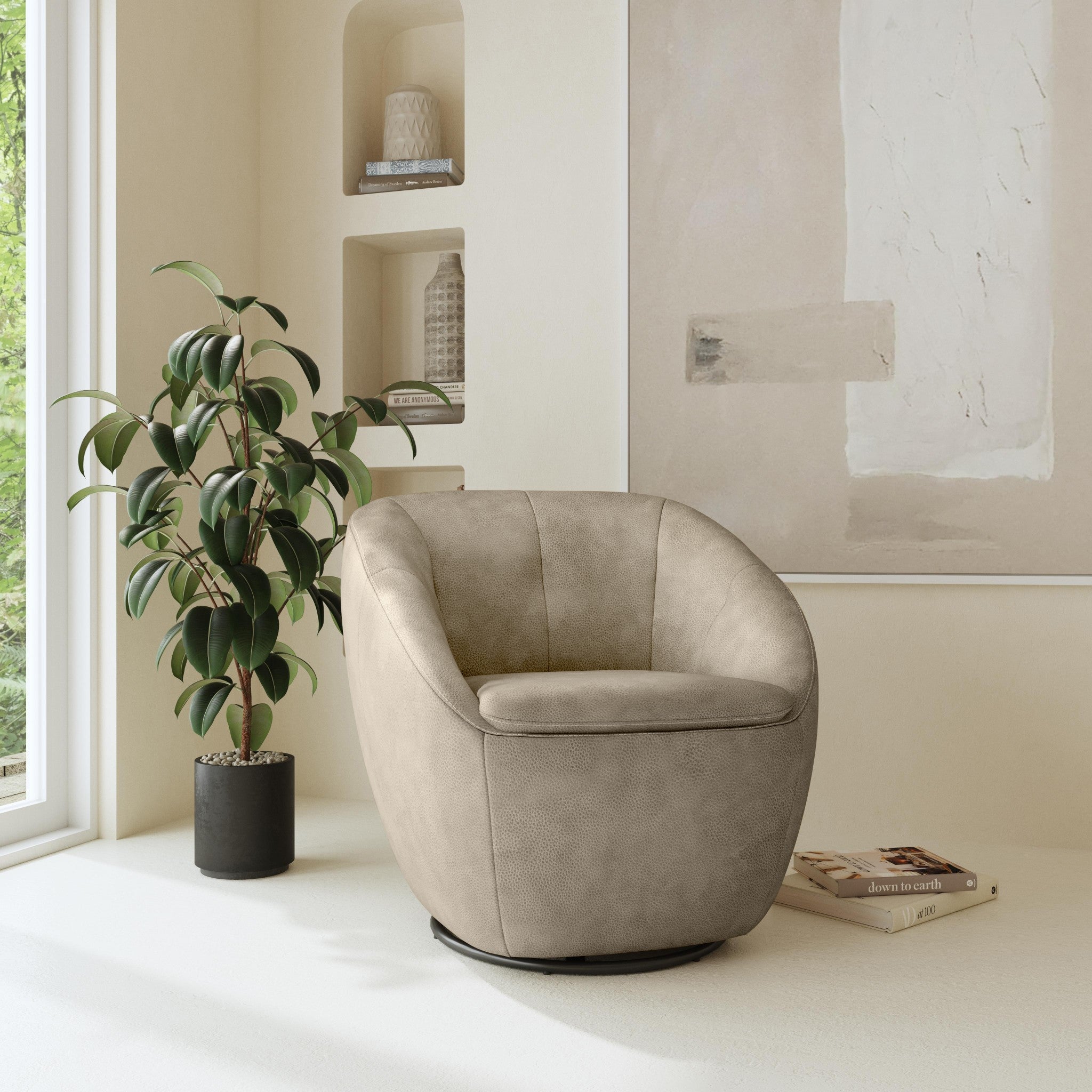 Wade Leather Swivel Chair