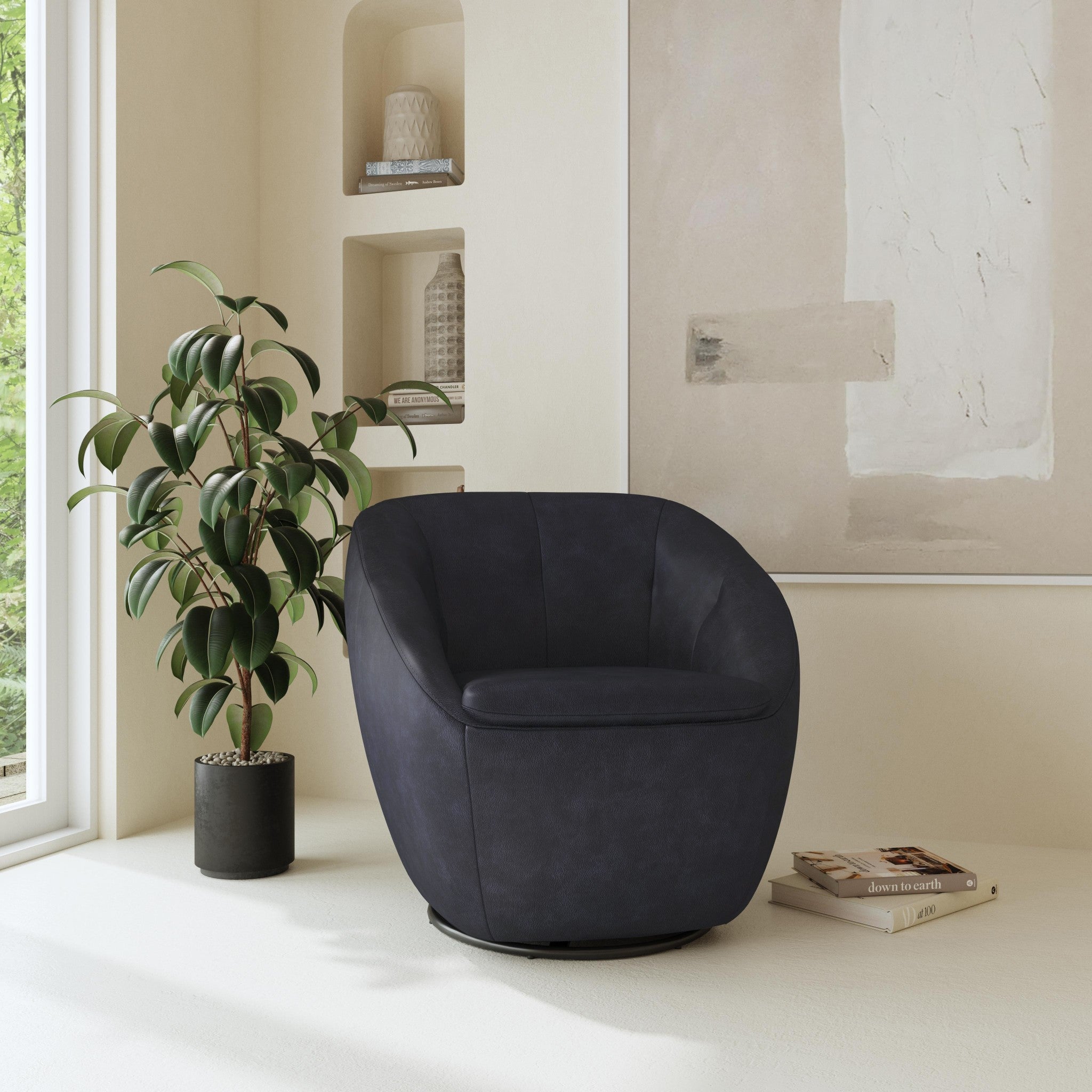 Wade Leather Swivel Chair