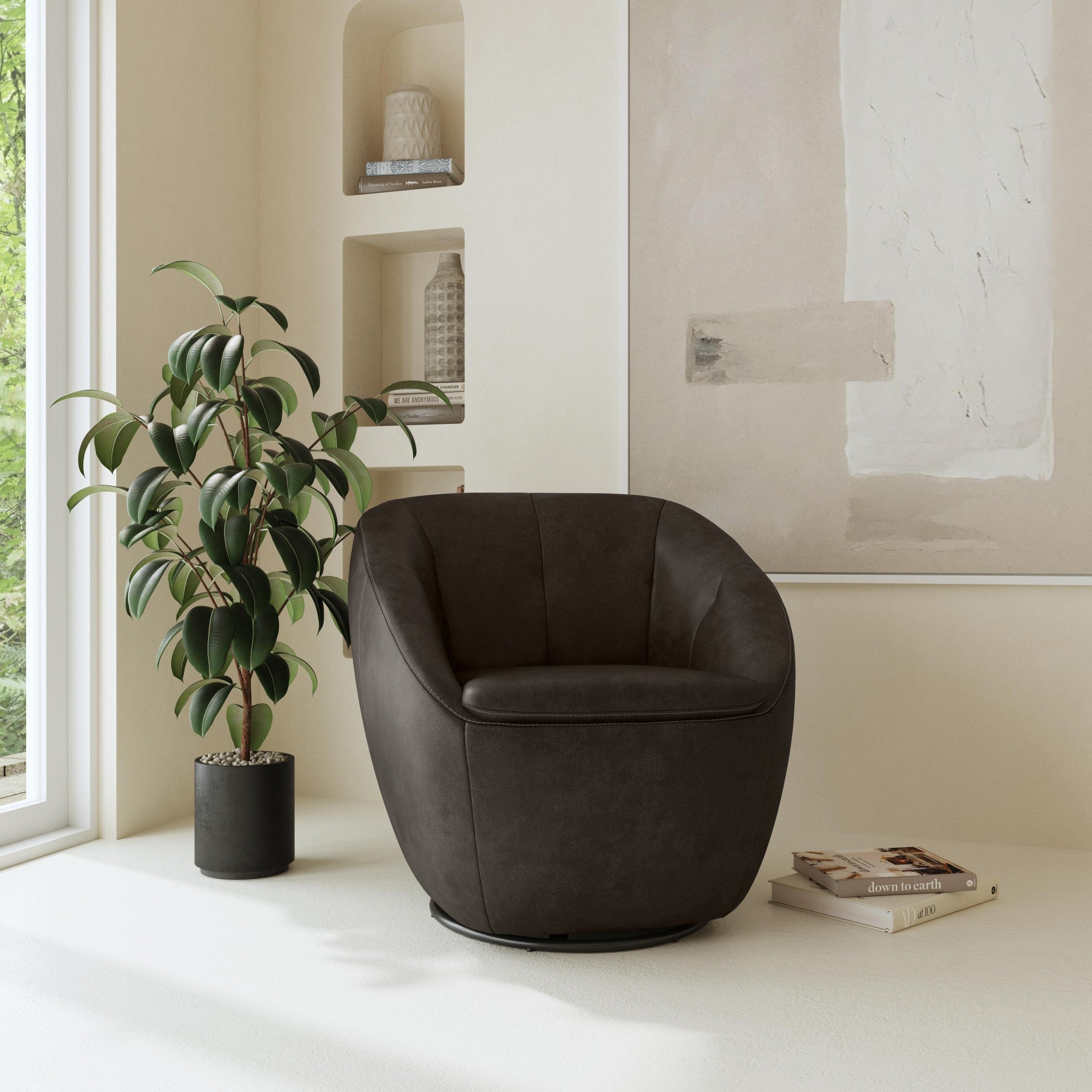 Wade Leather Swivel Chair