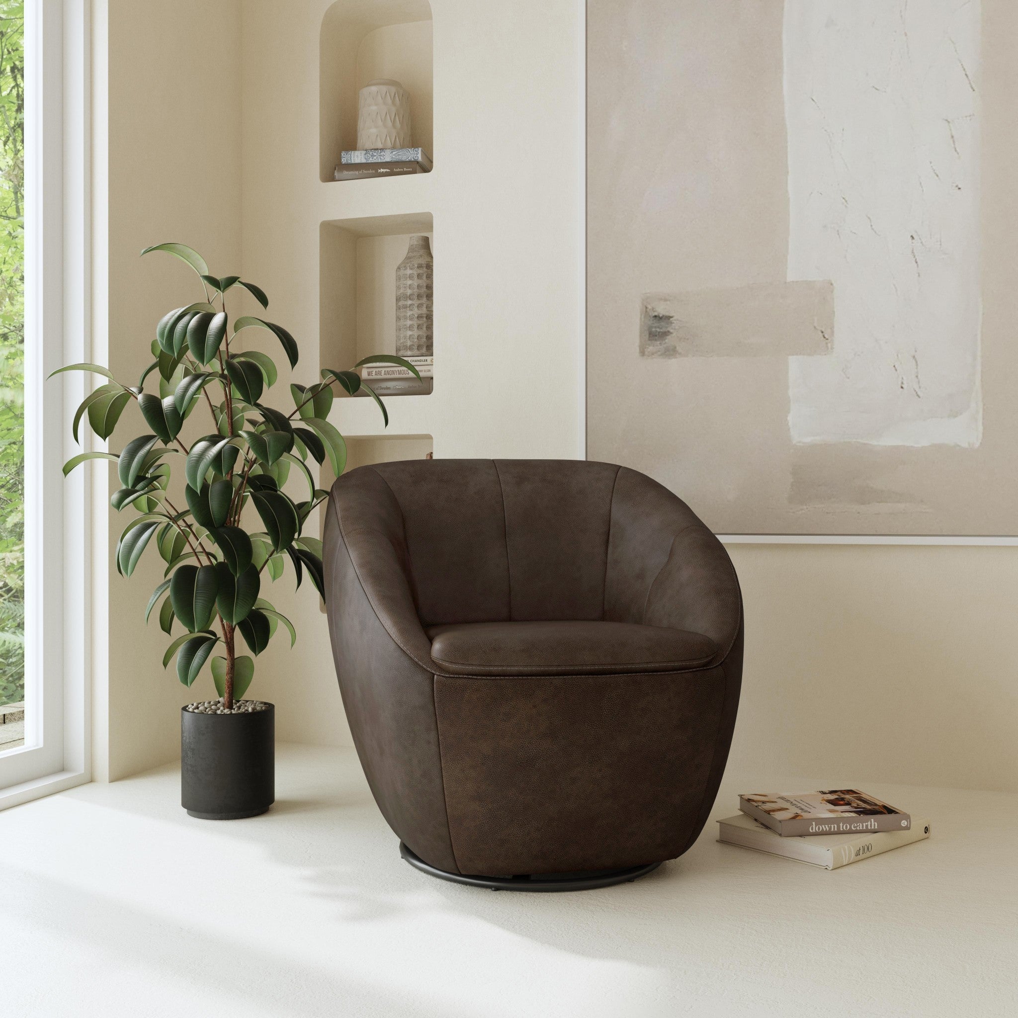 Wade Leather Swivel Chair