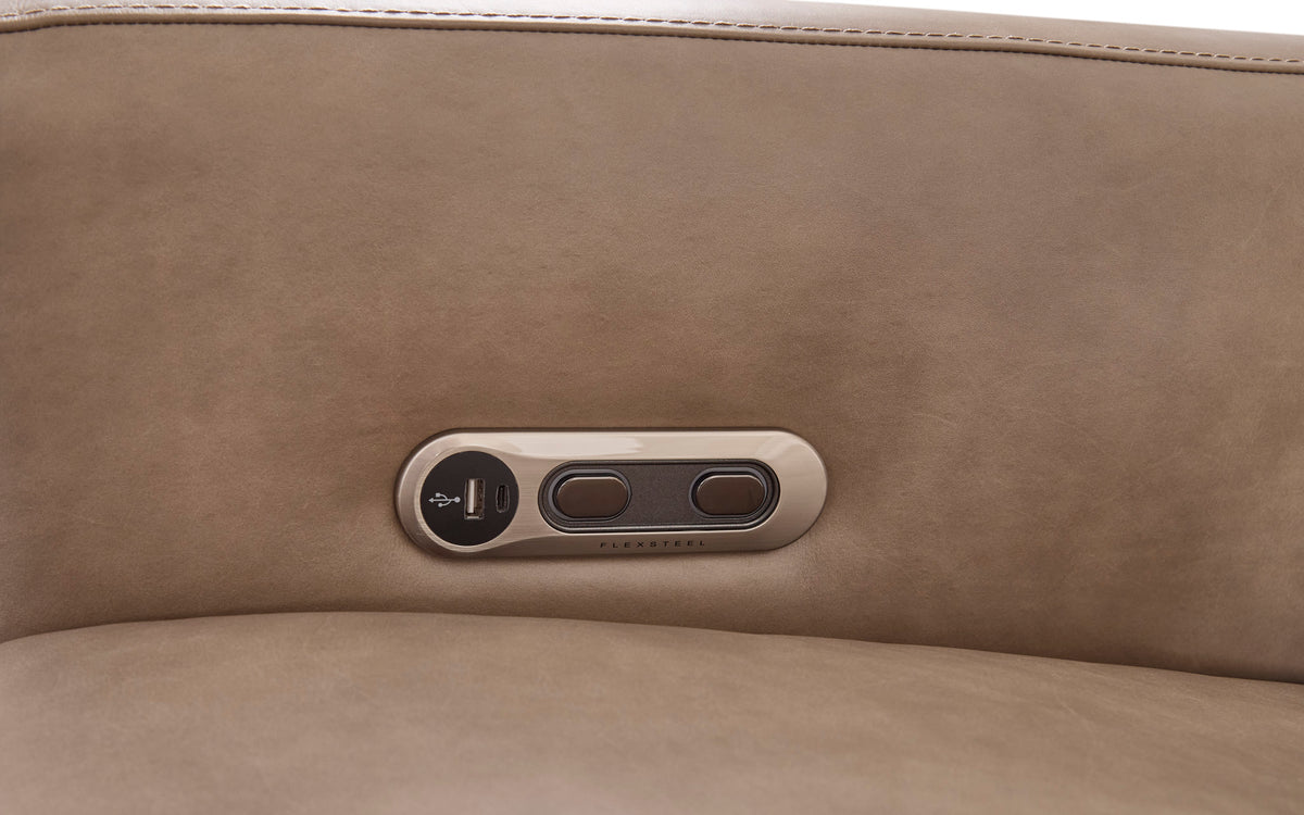 Aria Fawn Leather Power Reclining Sectional