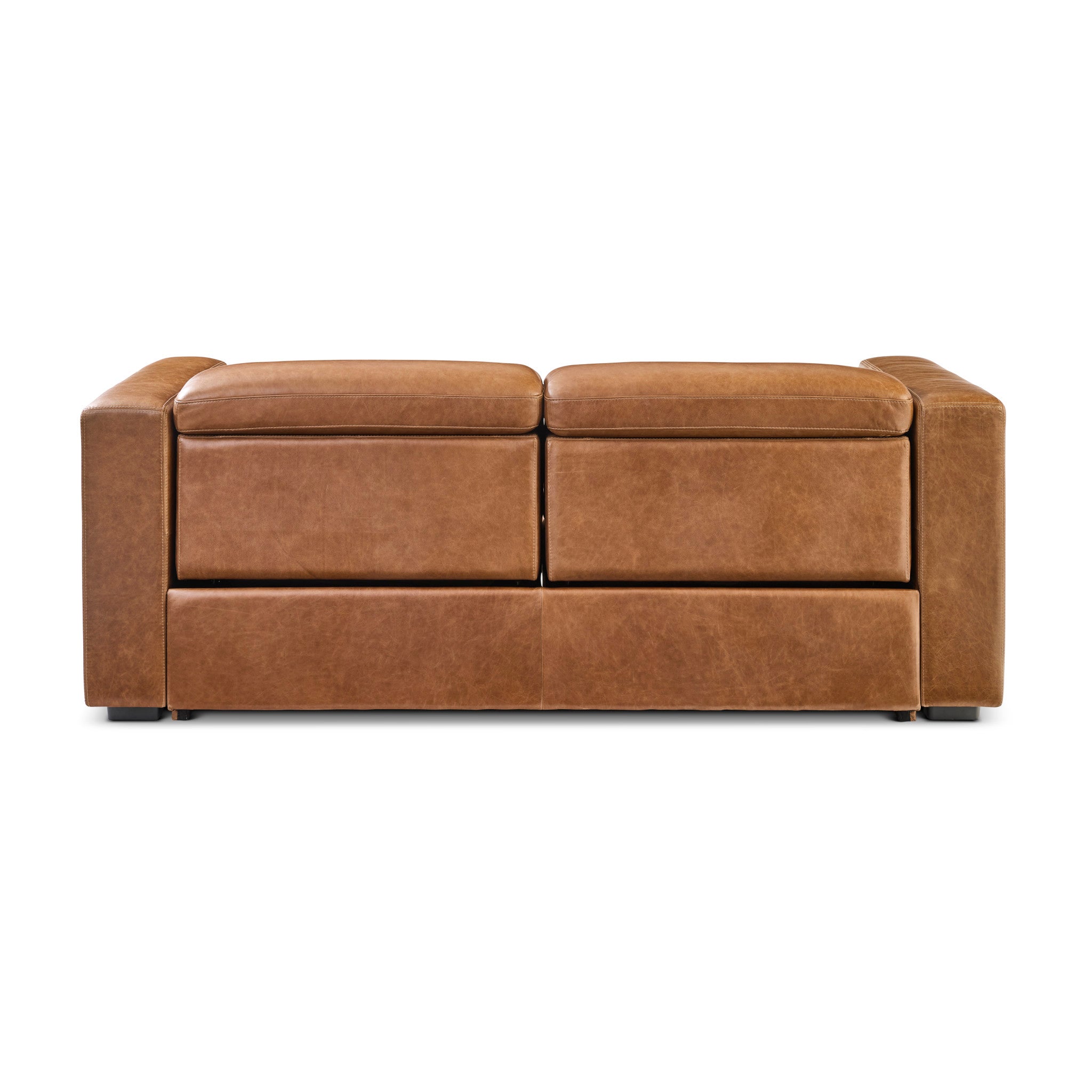 Austin Chestnut Leather Power Reclining Sofa with Power Headrests
