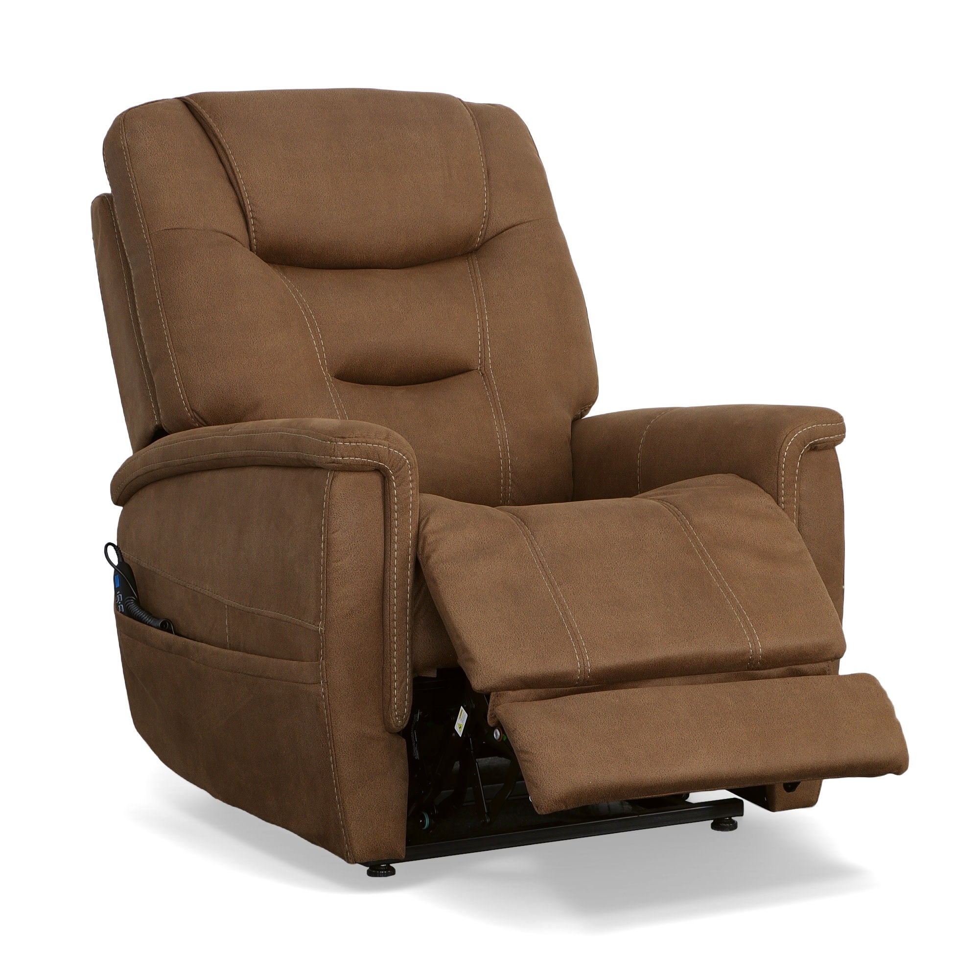 beauty&youth ブラウンxs Shaw Russet Fabric Power Lift Recliner with Power Headrest & Lumbar
