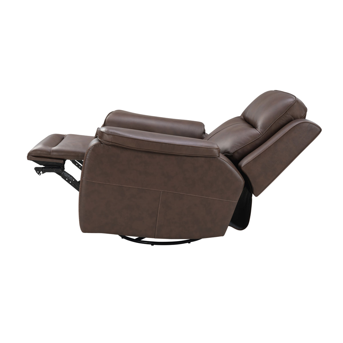 Griffin Leather Power Swivel Gliding Recliner with Power Headrest & Lumbar