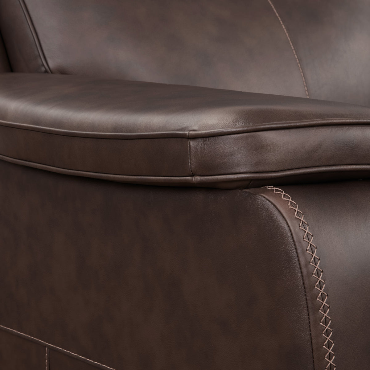 Griffin Leather Power Reclining Sofa with Headrest & Lumbar