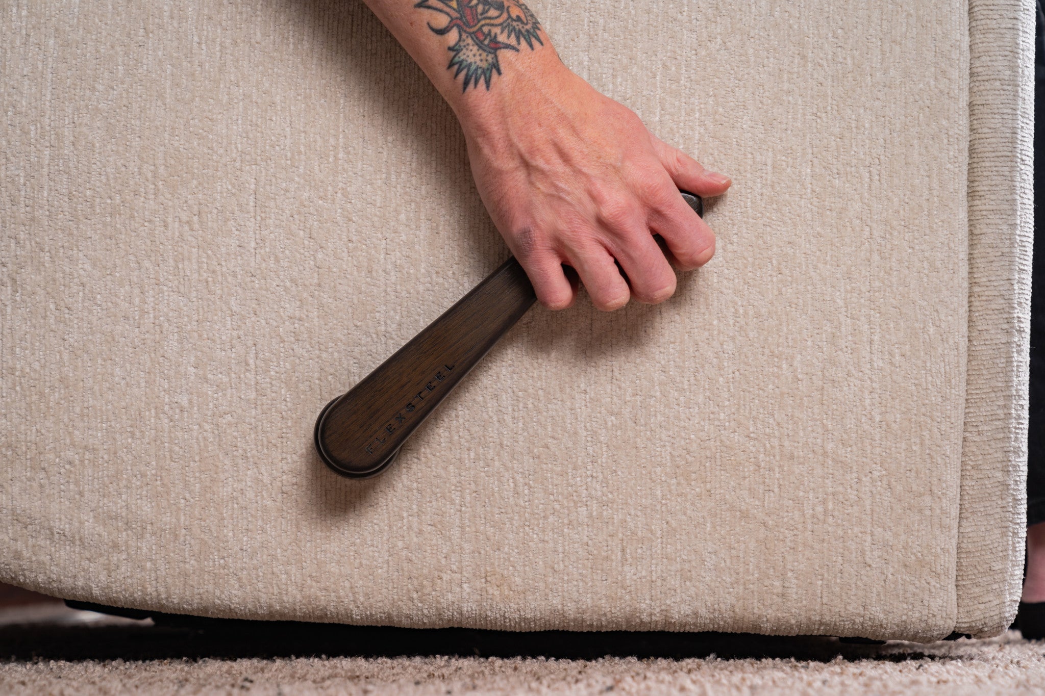 Refined Fabric Swivel Gliding Recliner