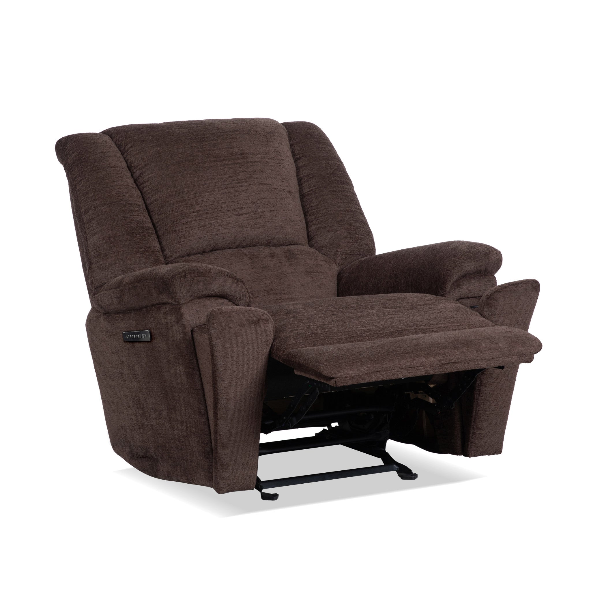 Plush Fabric Power Gliding Recliner with Power Headrest & Lumbar