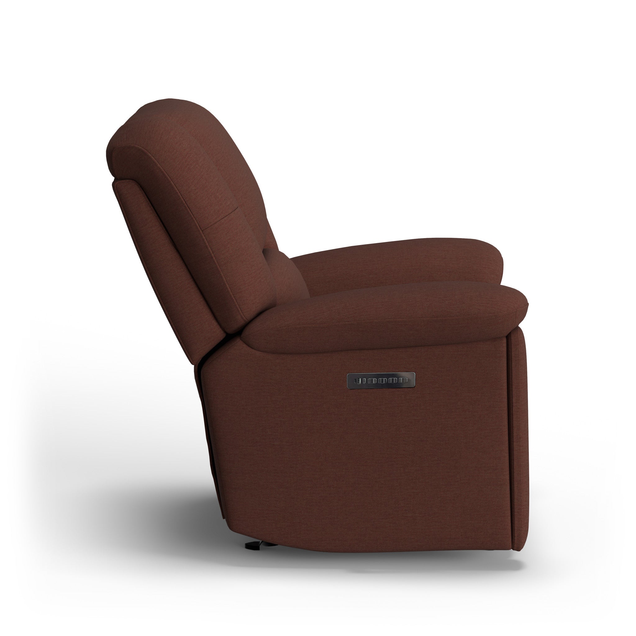 Plush Fabric Power Gliding Recliner with Power Headrest & Lumbar