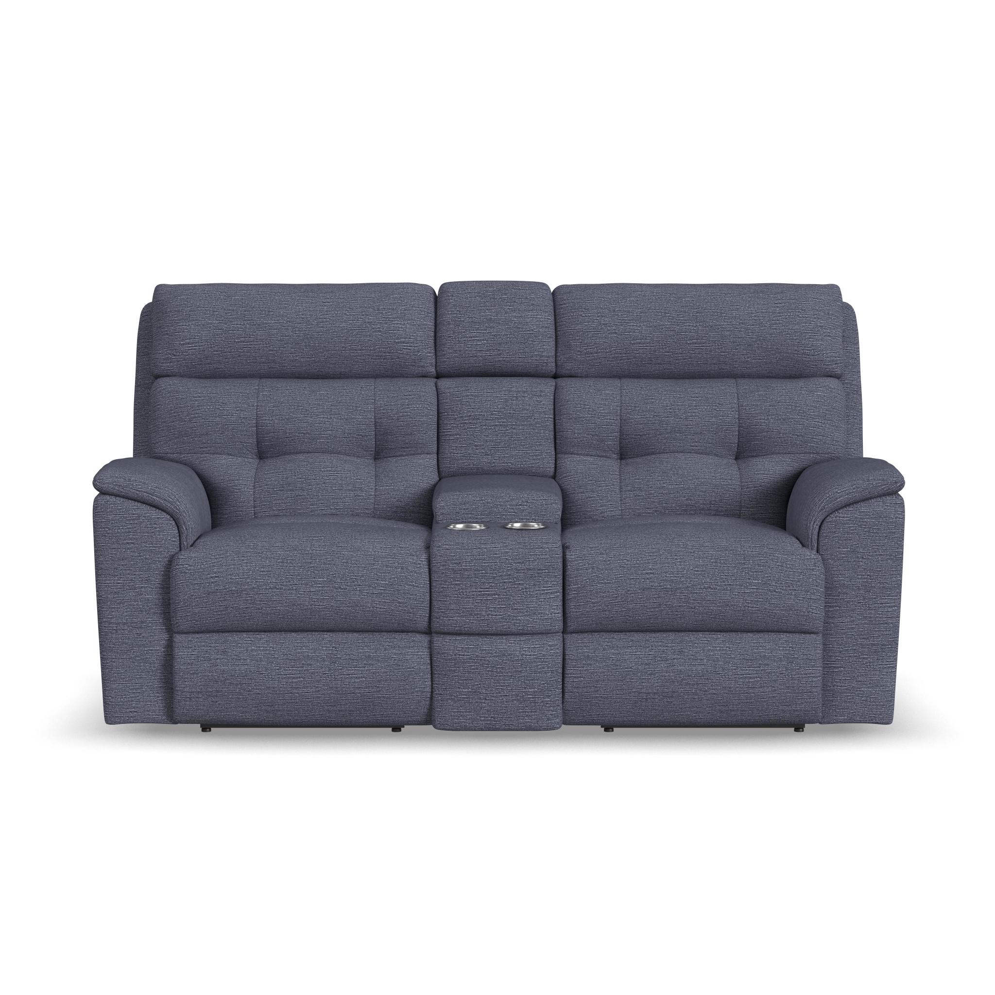 Mason Fabric Power Reclining Loveseat with Console & Power Headrests