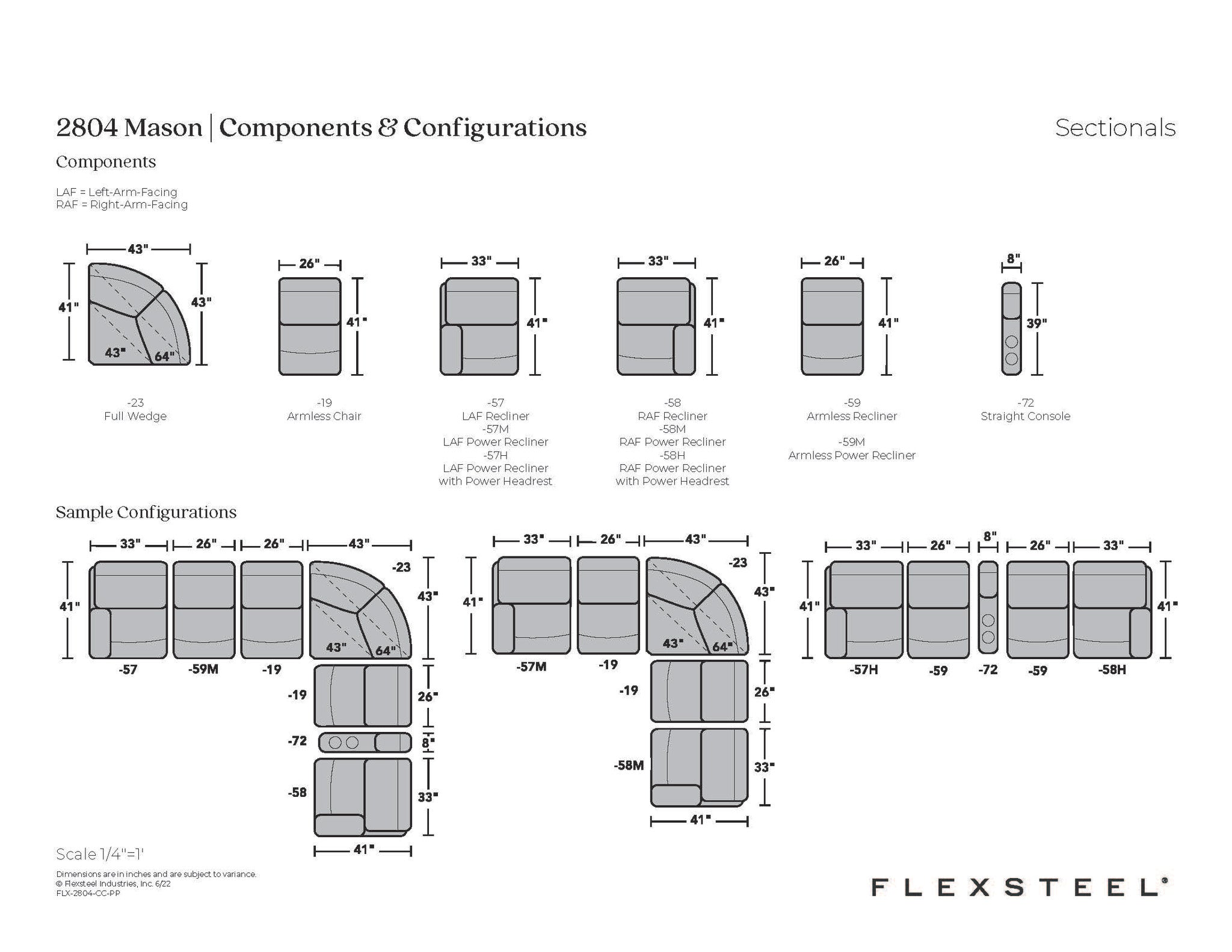 Mason Fabric Power Reclining Sectional with Power Headrests