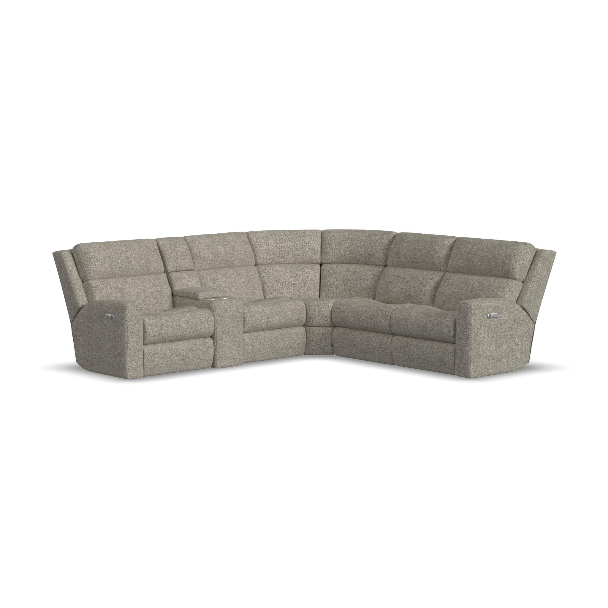 Score Fabric Power Reclining Sectional with Power Headrest & Lumbar