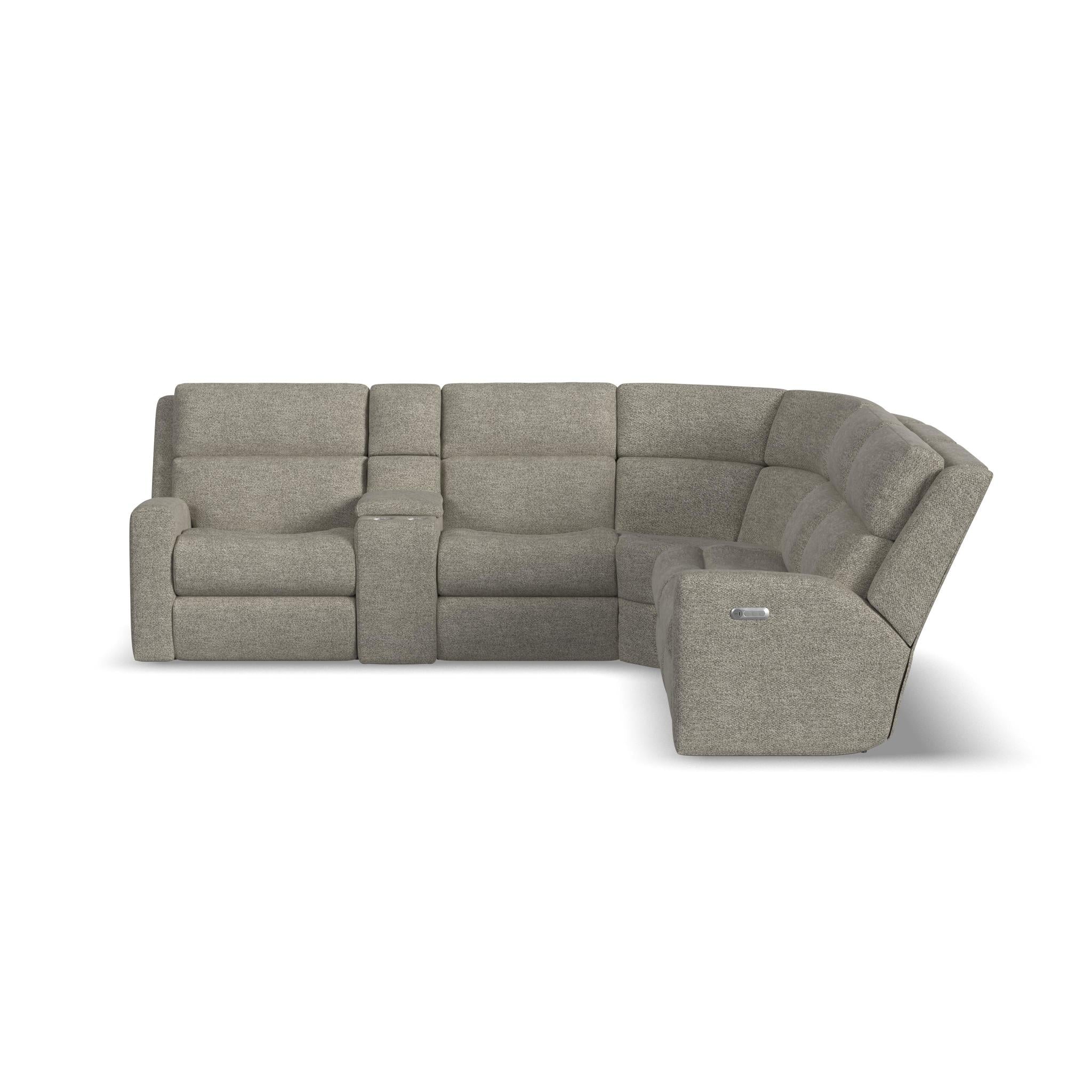 Score Fabric Power Reclining Sectional with Power Headrest & Lumbar