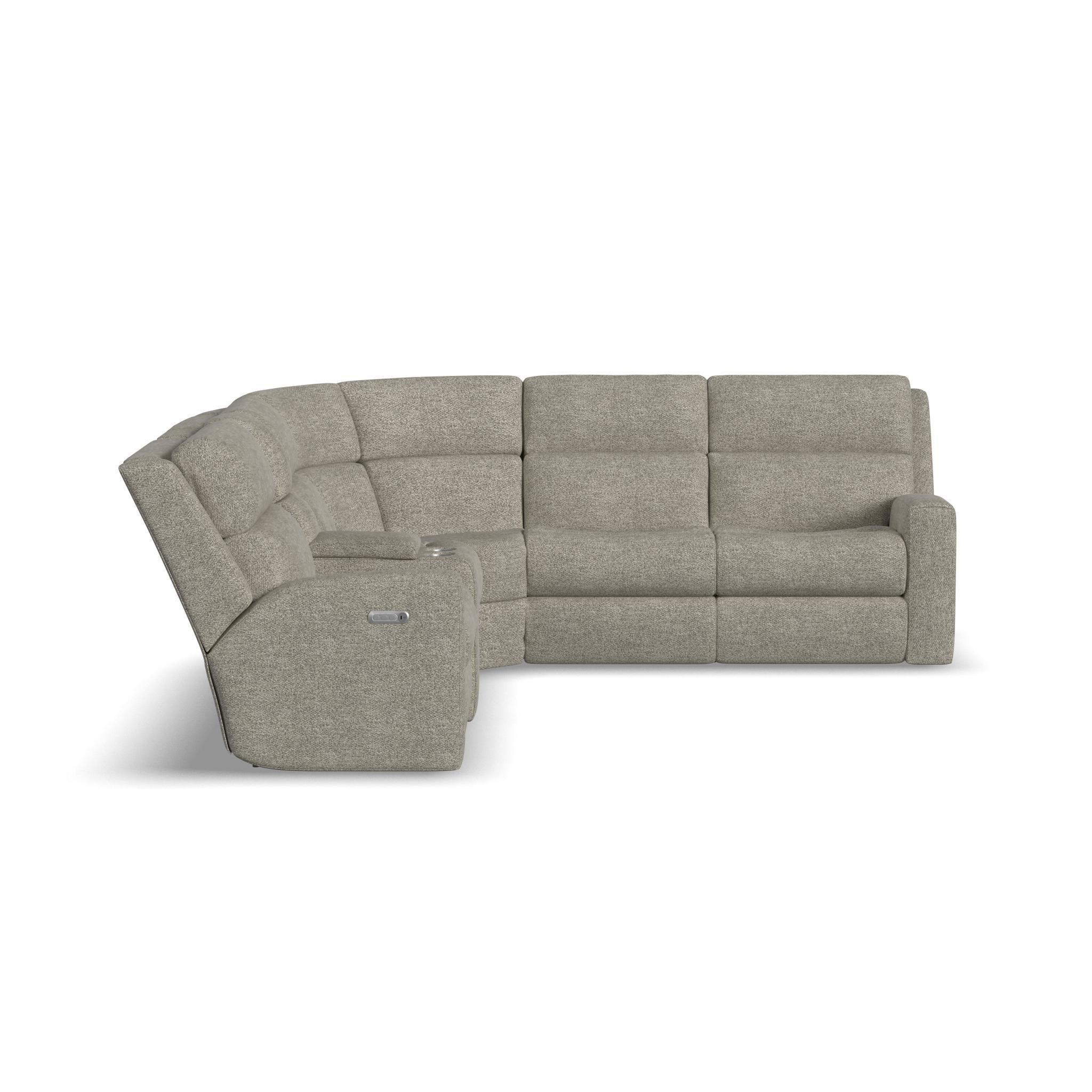 Score Fabric Power Reclining Sectional with Power Headrest & Lumbar