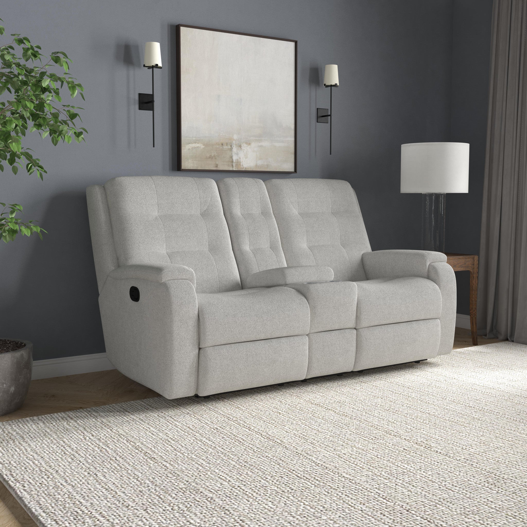 Arlo Fabric Reclining Loveseat with Console