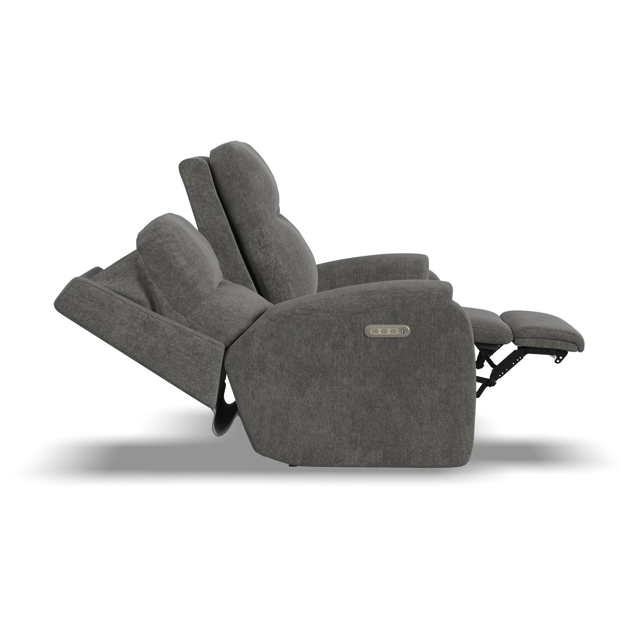 Penn Fabric Power Reclining Loveseat with Power Headrests & Lumbar
