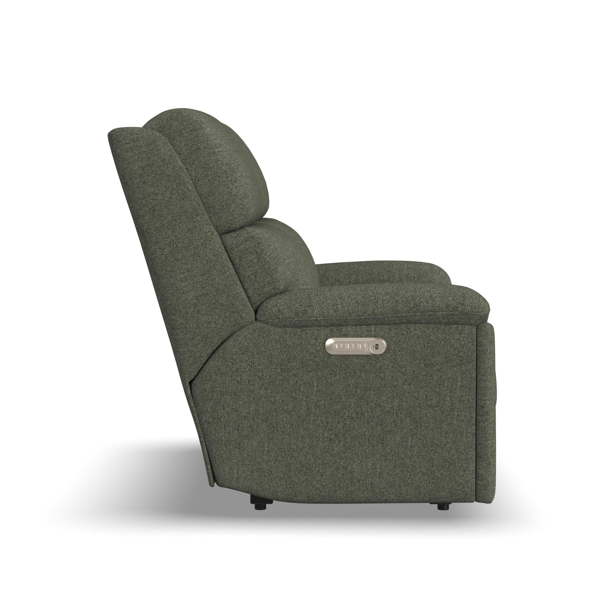 Porter Fabric & Leather Power Reclining Loveseat with Power Headrest & Lumbar