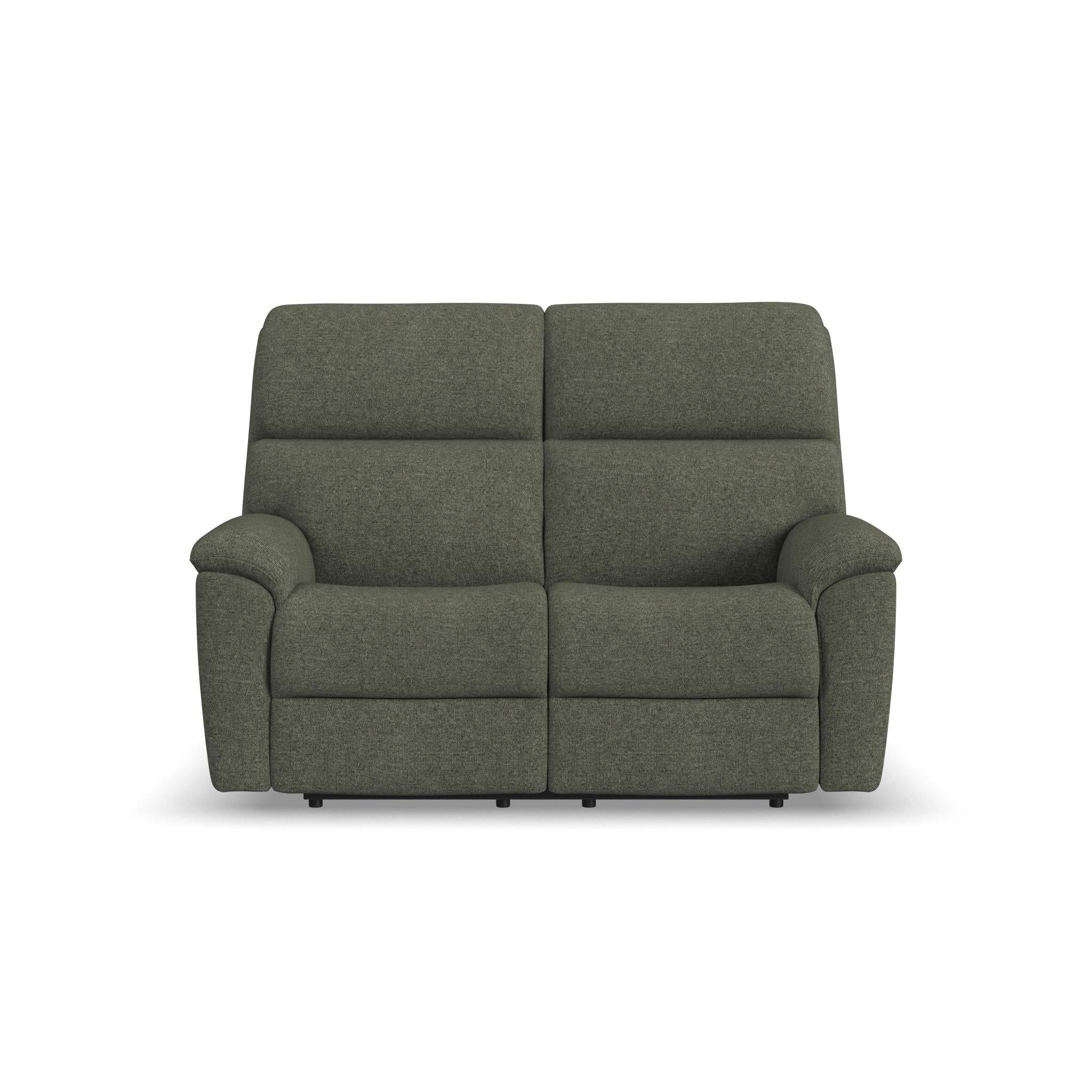 Porter Fabric & Leather Power Reclining Loveseat with Power Headrest & Lumbar