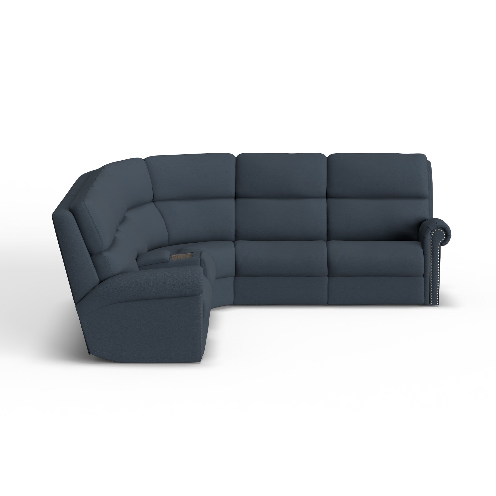 Bernard Fabric Power Reclining Sectional w/ Power Headrest & Lumbar