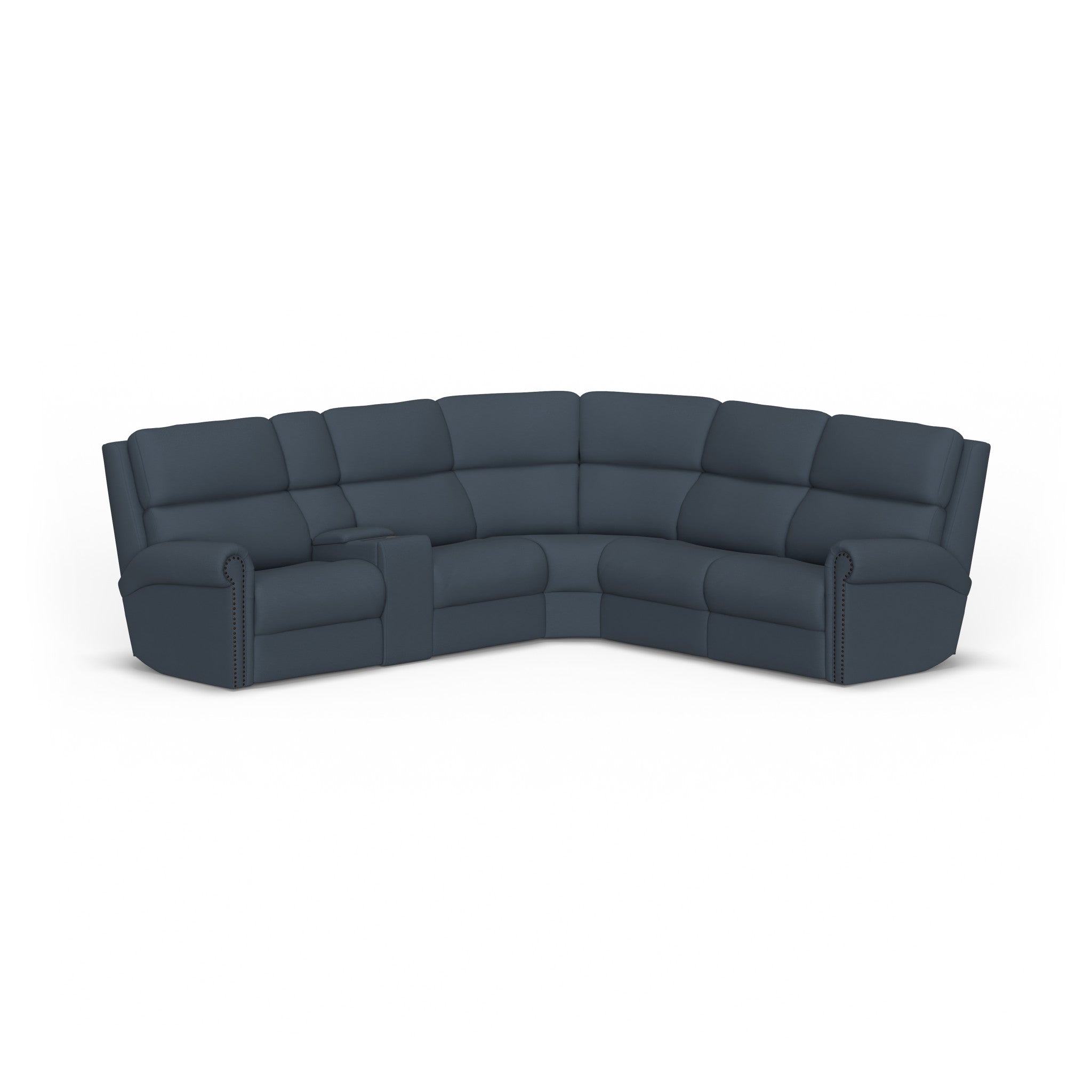 Bernard Fabric Power Reclining Sectional w/ Power Headrest & Lumbar