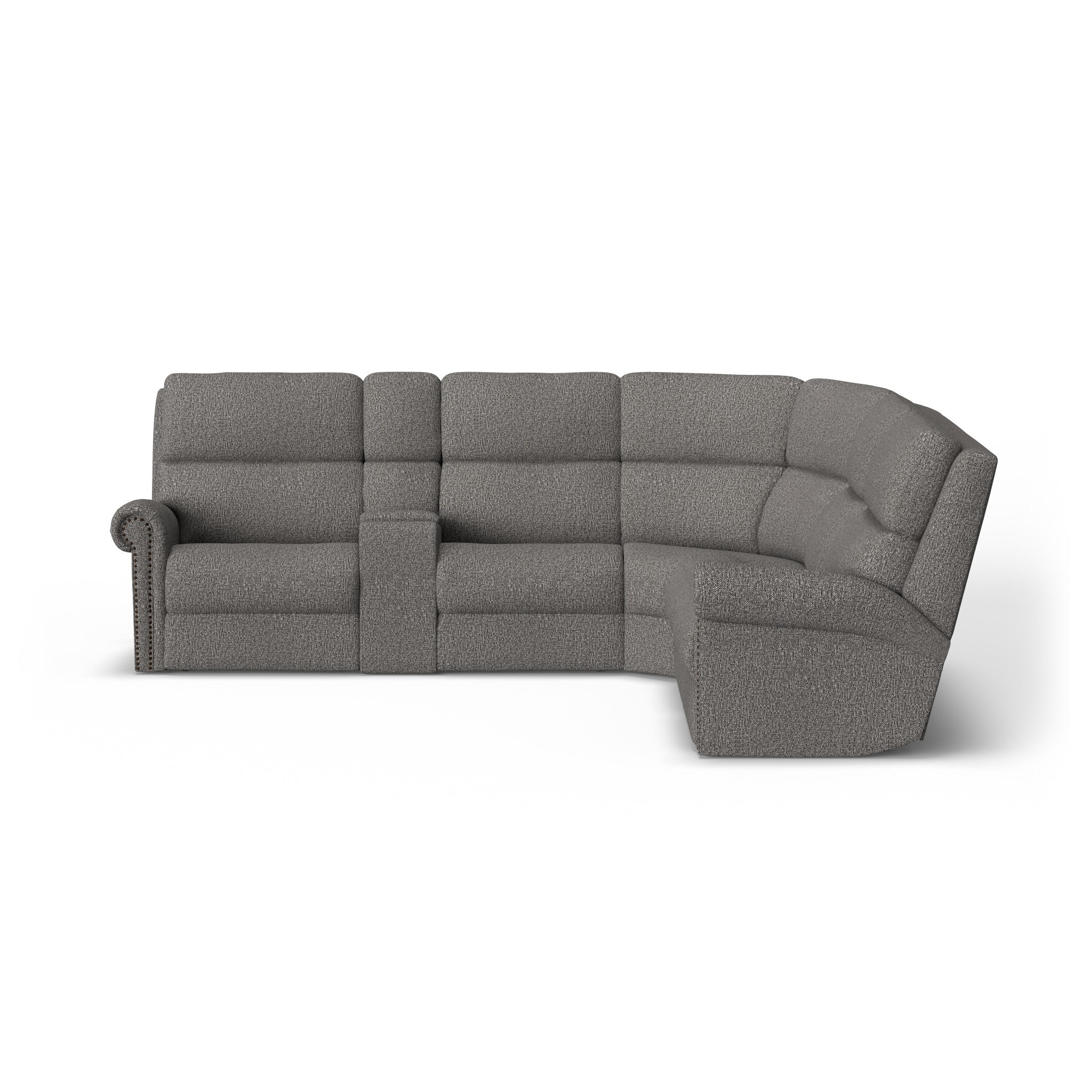 Bernard Fabric Power Reclining Sectional w/ Power Headrest & Lumbar