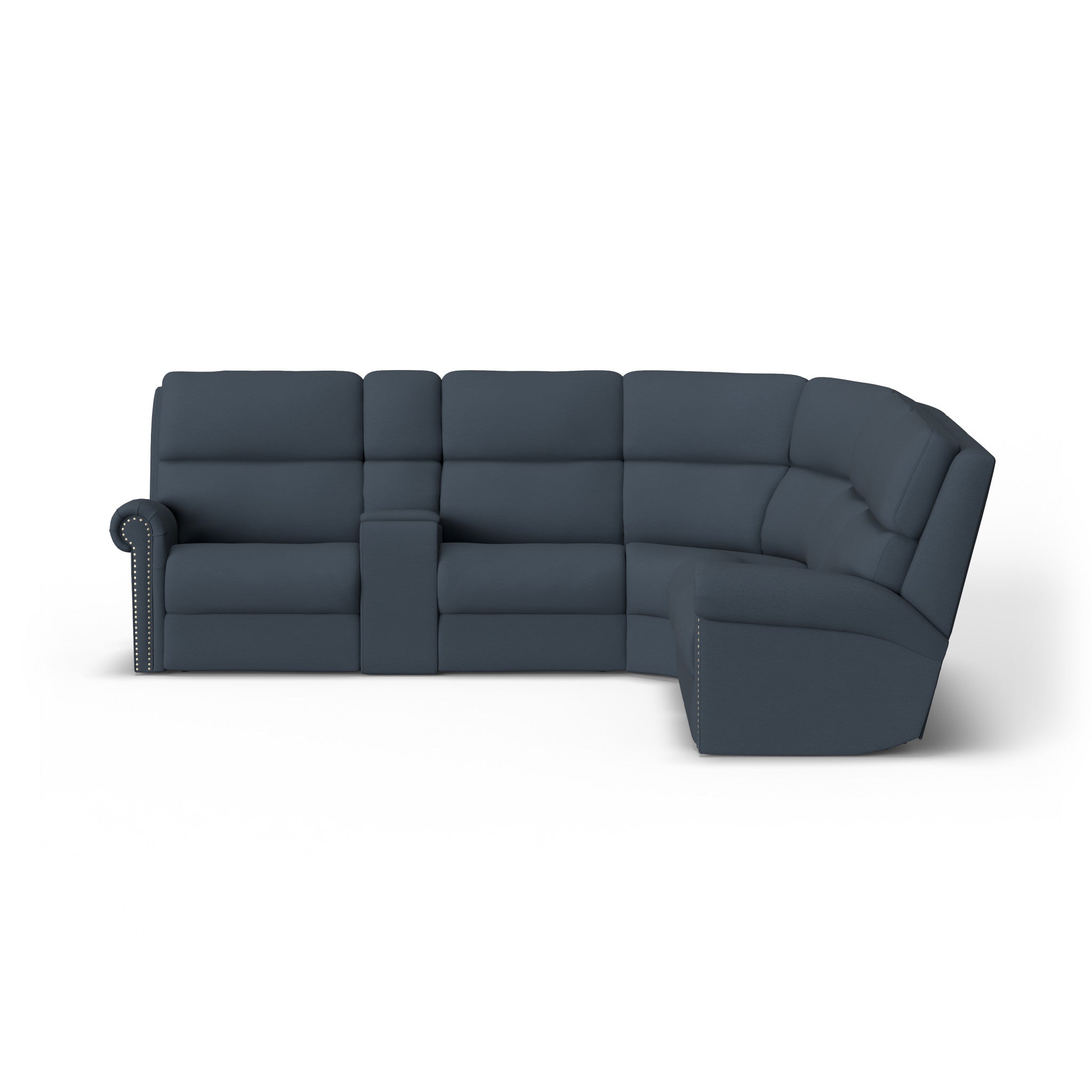 Bernard Fabric Power Reclining Sectional w/ Power Headrest & Lumbar