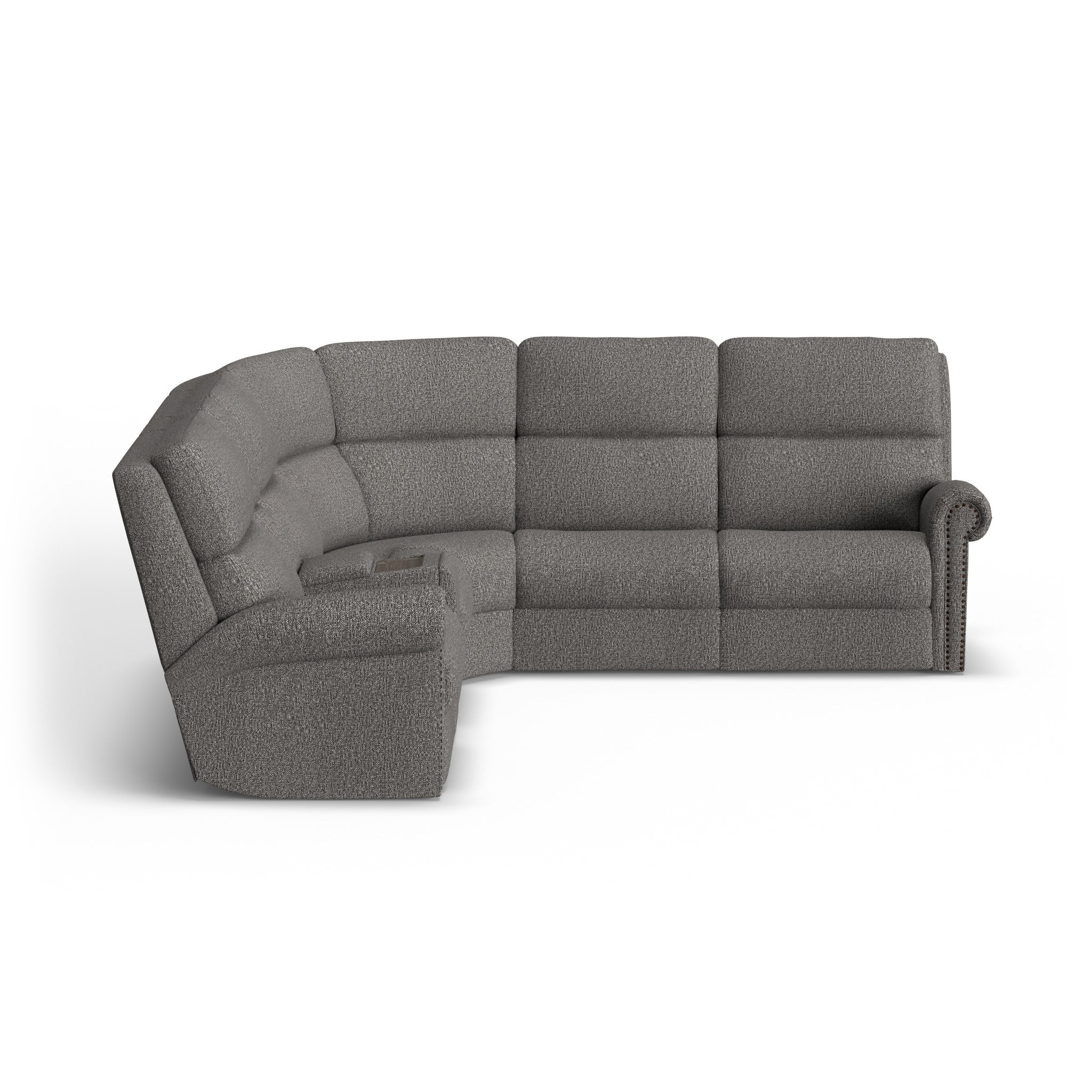 Bernard Fabric Power Reclining Sectional w/ Power Headrest & Lumbar