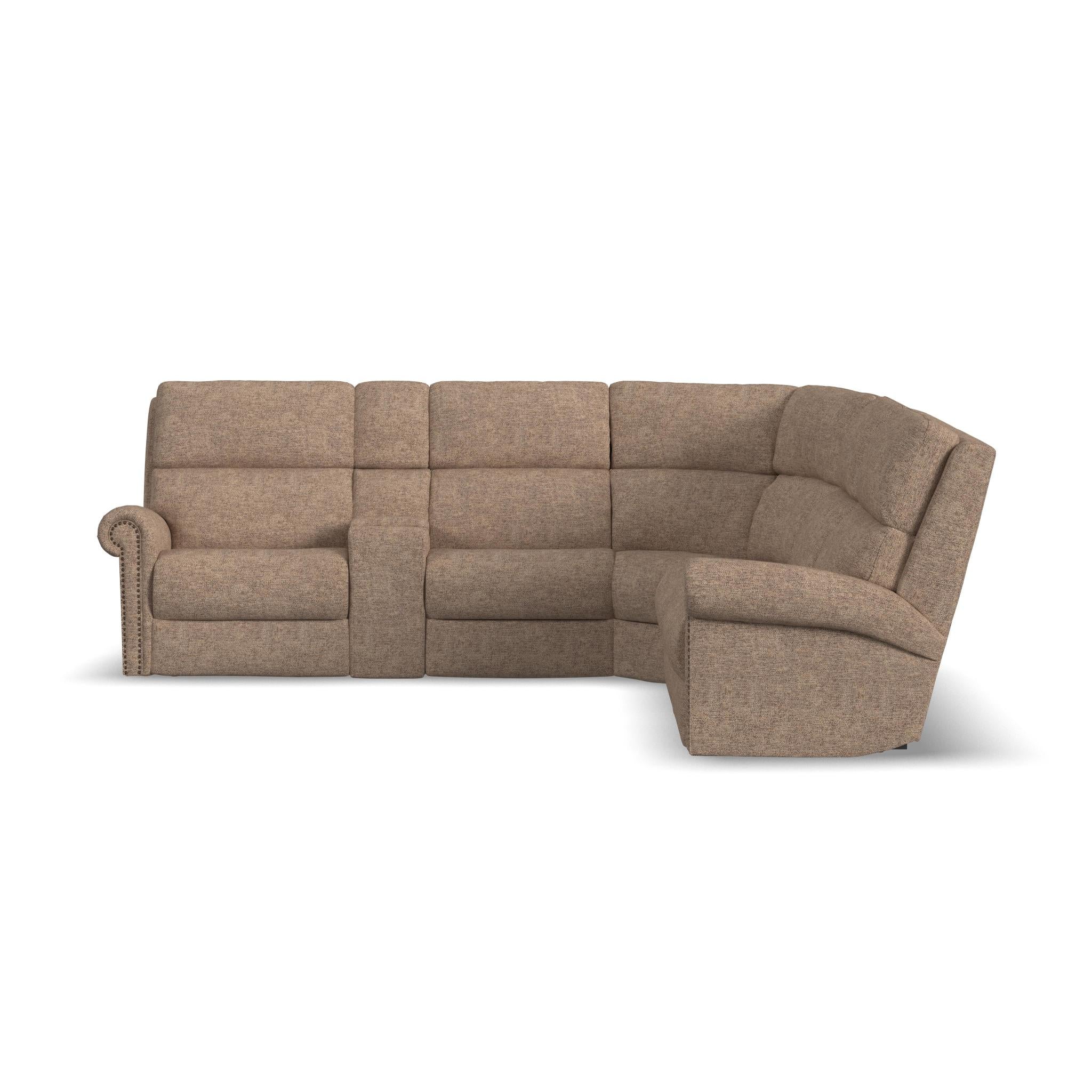 Bernard Fabric Power Reclining Sectional w/ Power Headrest & Lumbar
