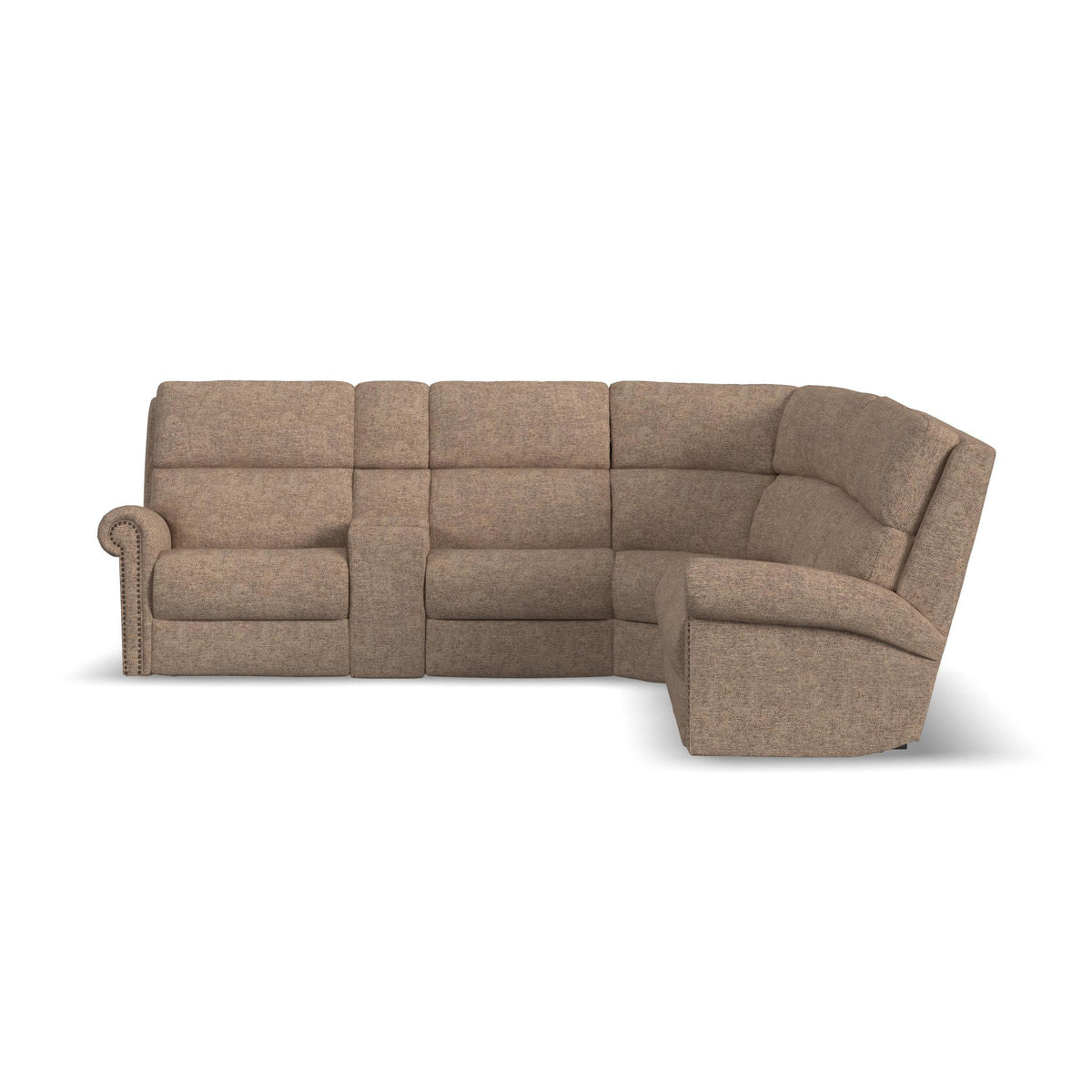 Bernard Fabric Power Reclining Sectional w/ Power Headrest & Lumbar