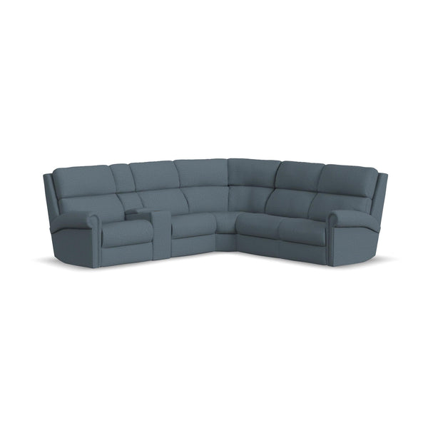 Bernard Fabric Power Reclining Sectional w/ Power Headrest & Lumbar