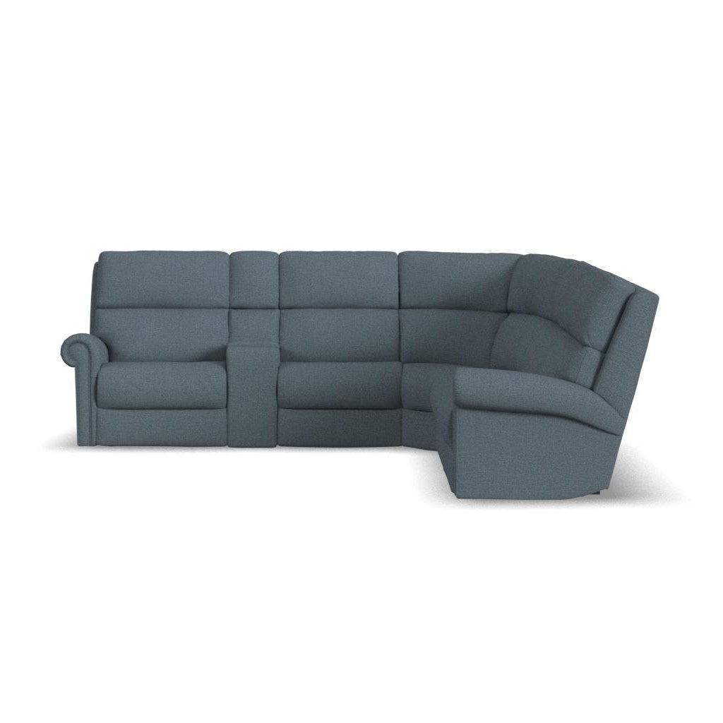 Bernard Fabric Power Reclining Sectional w/ Power Headrest & Lumbar