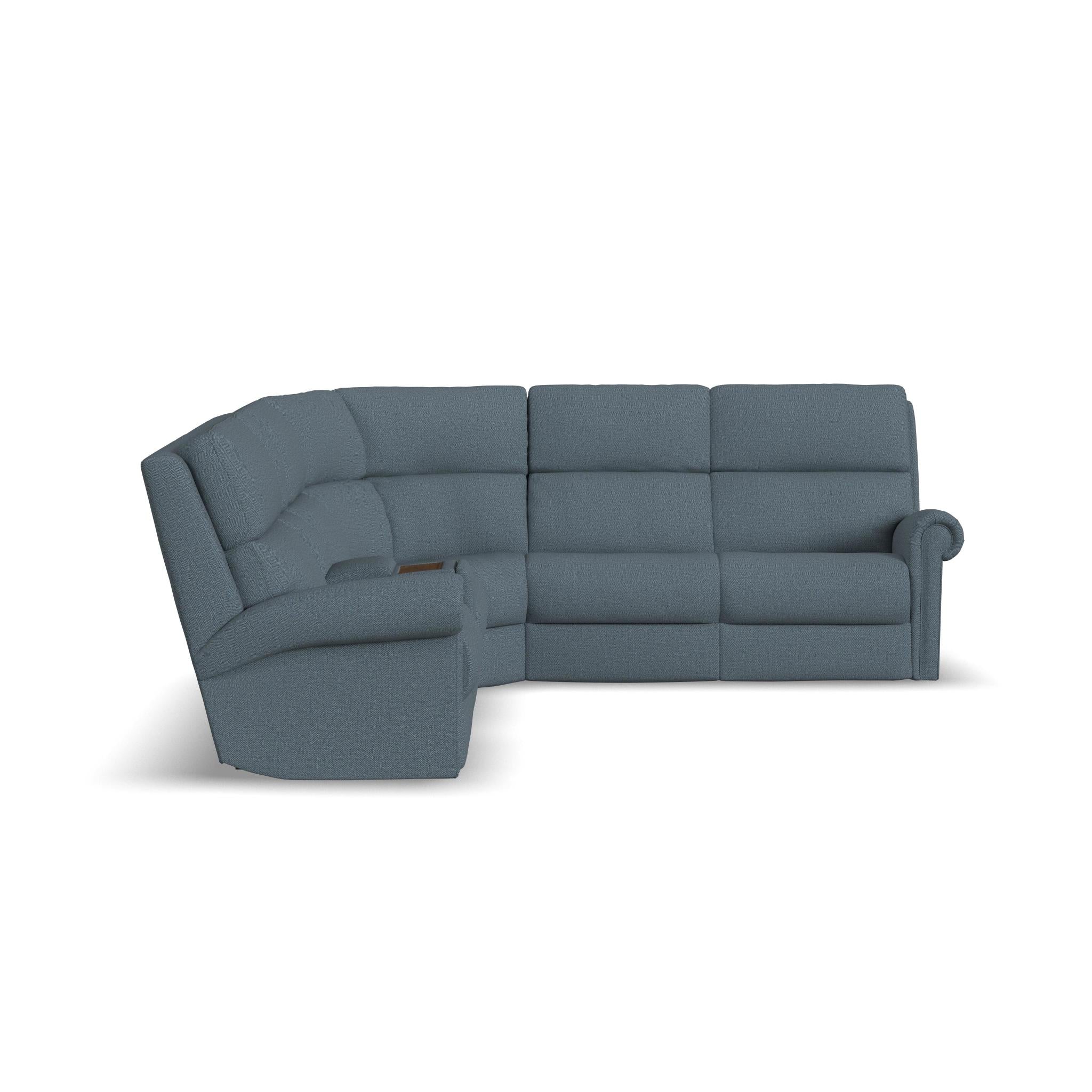 Bernard Fabric Power Reclining Sectional w/ Power Headrest & Lumbar