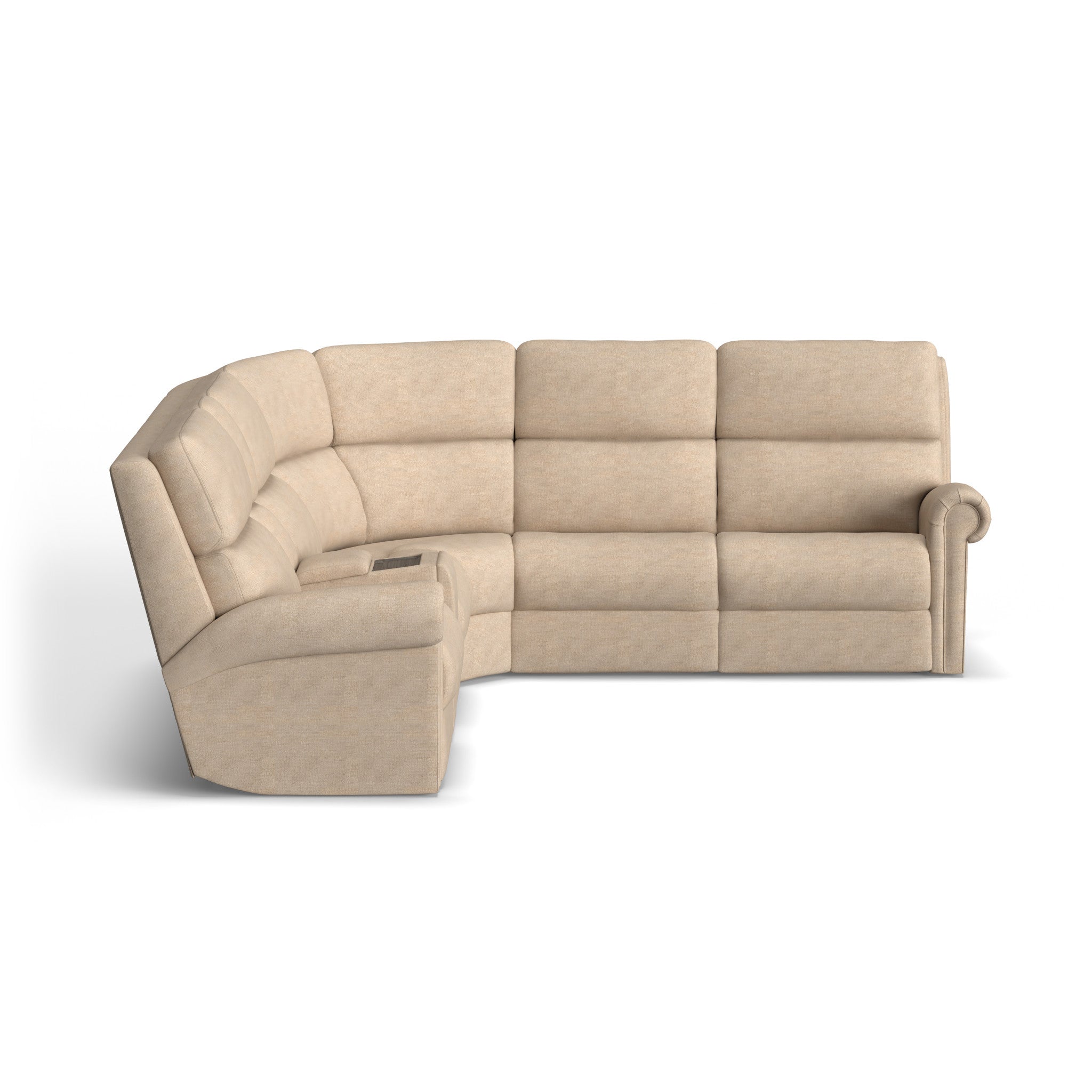 Bernard Fabric Power Reclining Sectional w/ Power Headrest & Lumbar