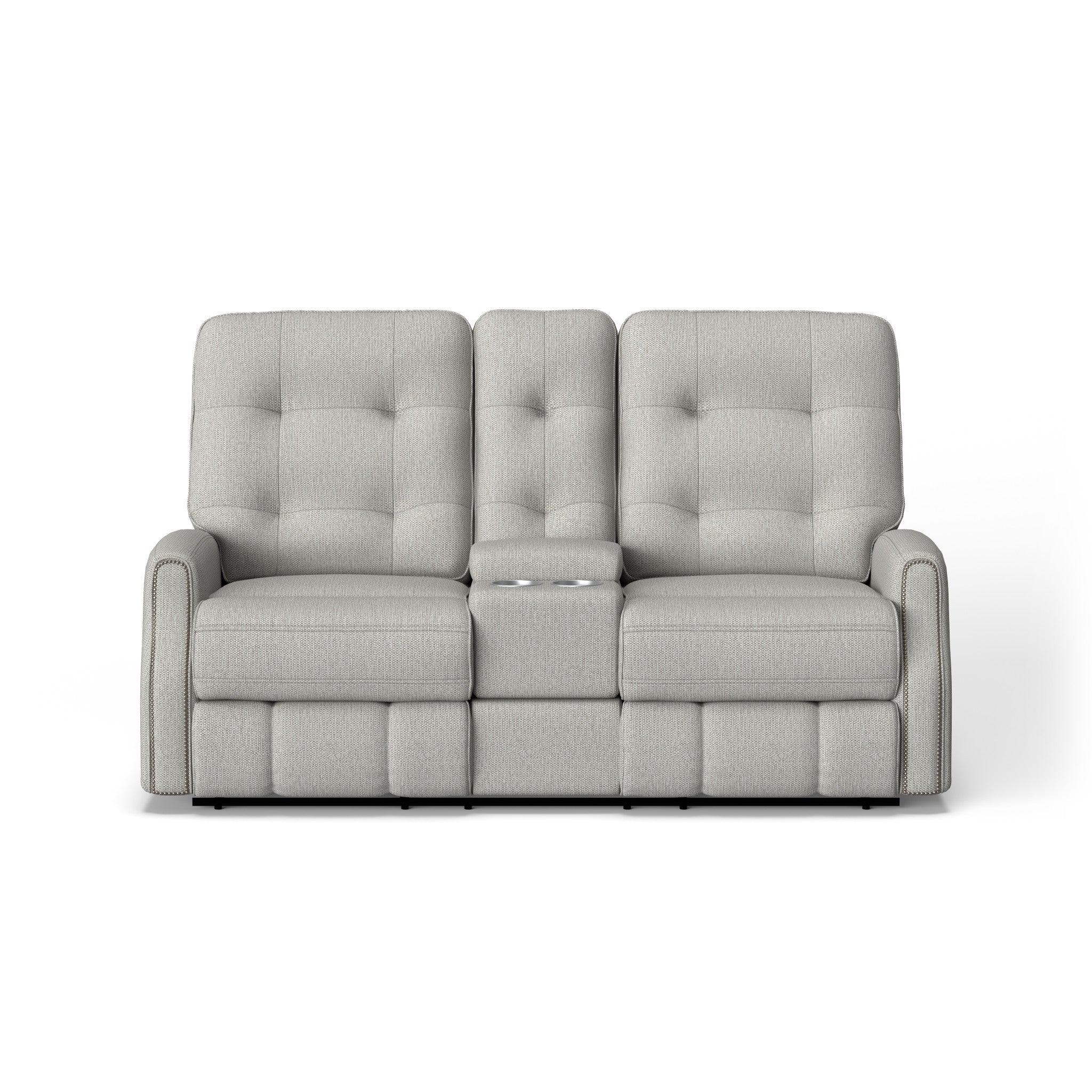 Devon Fabric Power Reclining Loveseat with Console & Power Headrests