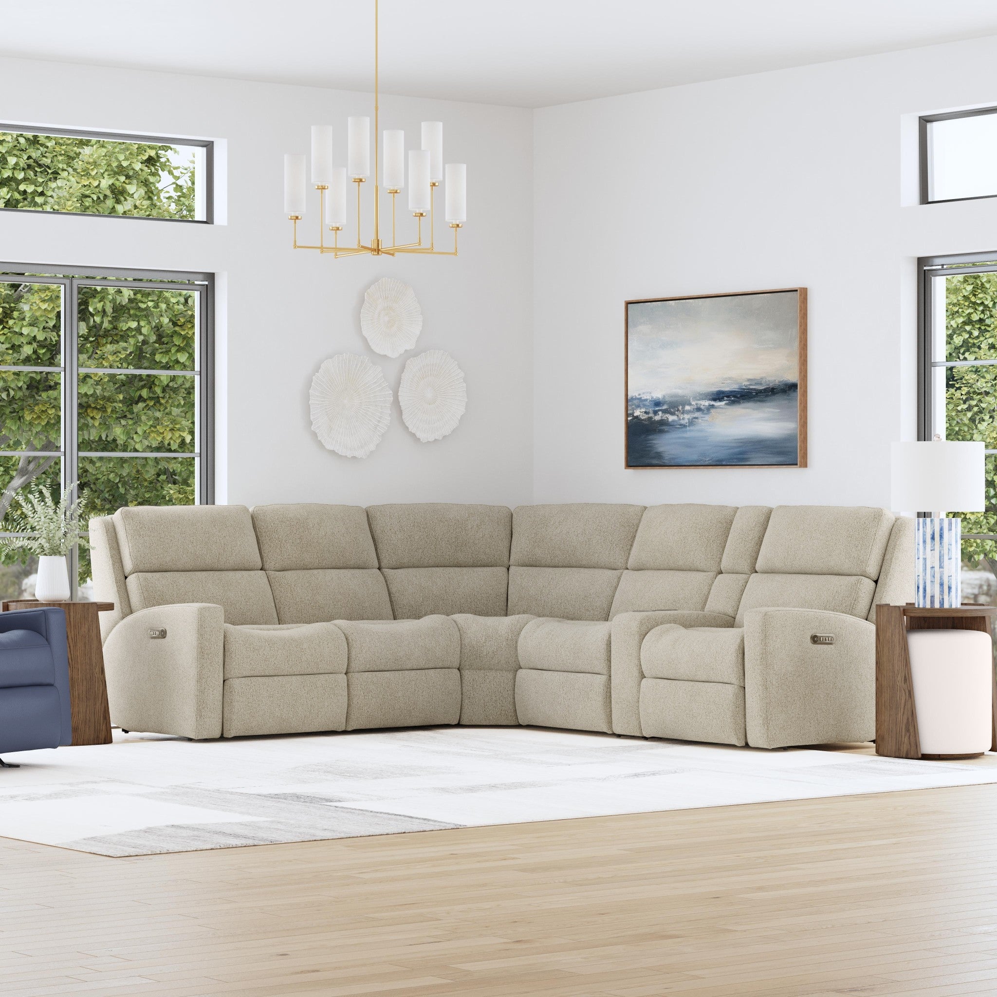 Catalina Fabric Power Reclining Sectional with Power Headrests