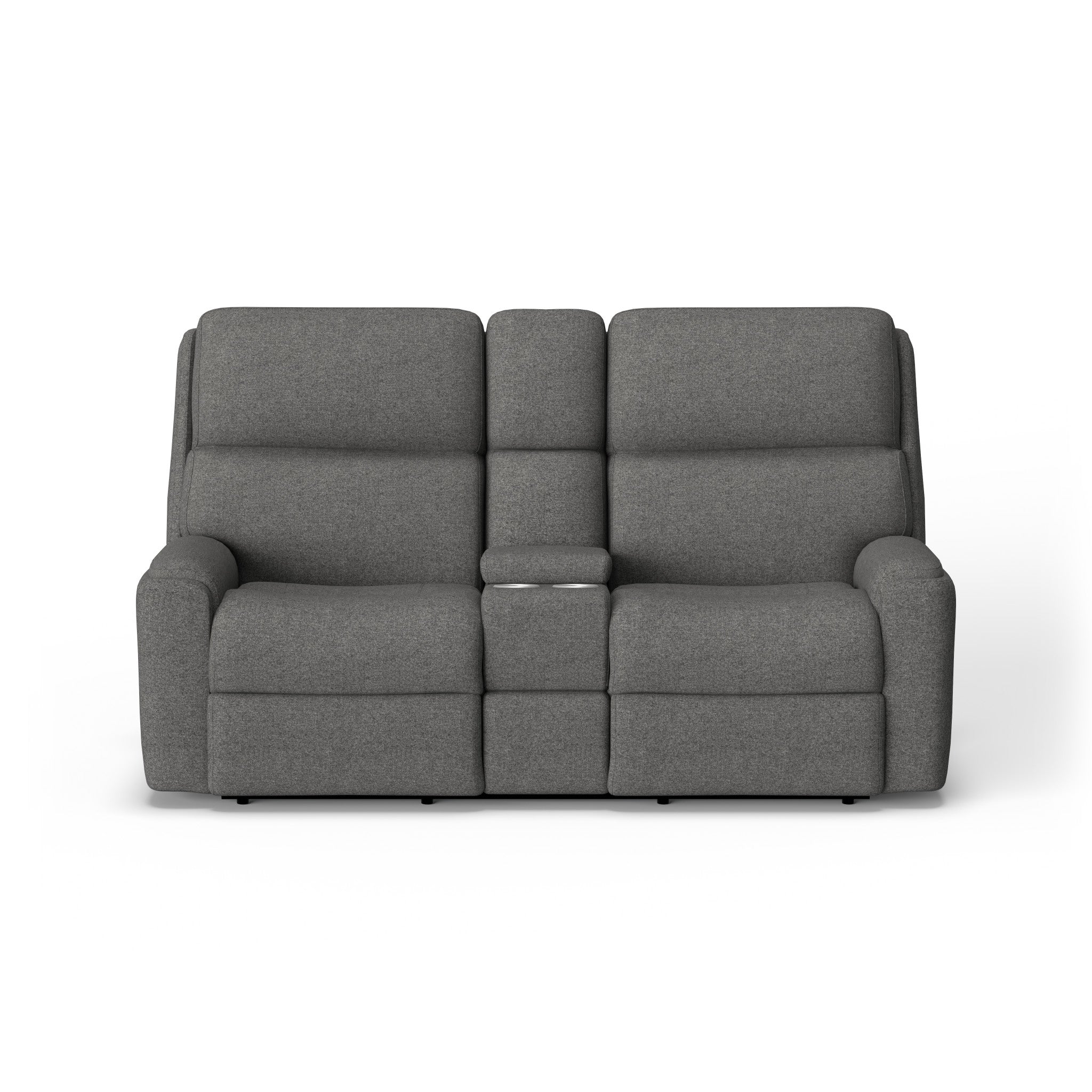 Rio Fabric Power Reclining Loveseat with Console & Power Headrests