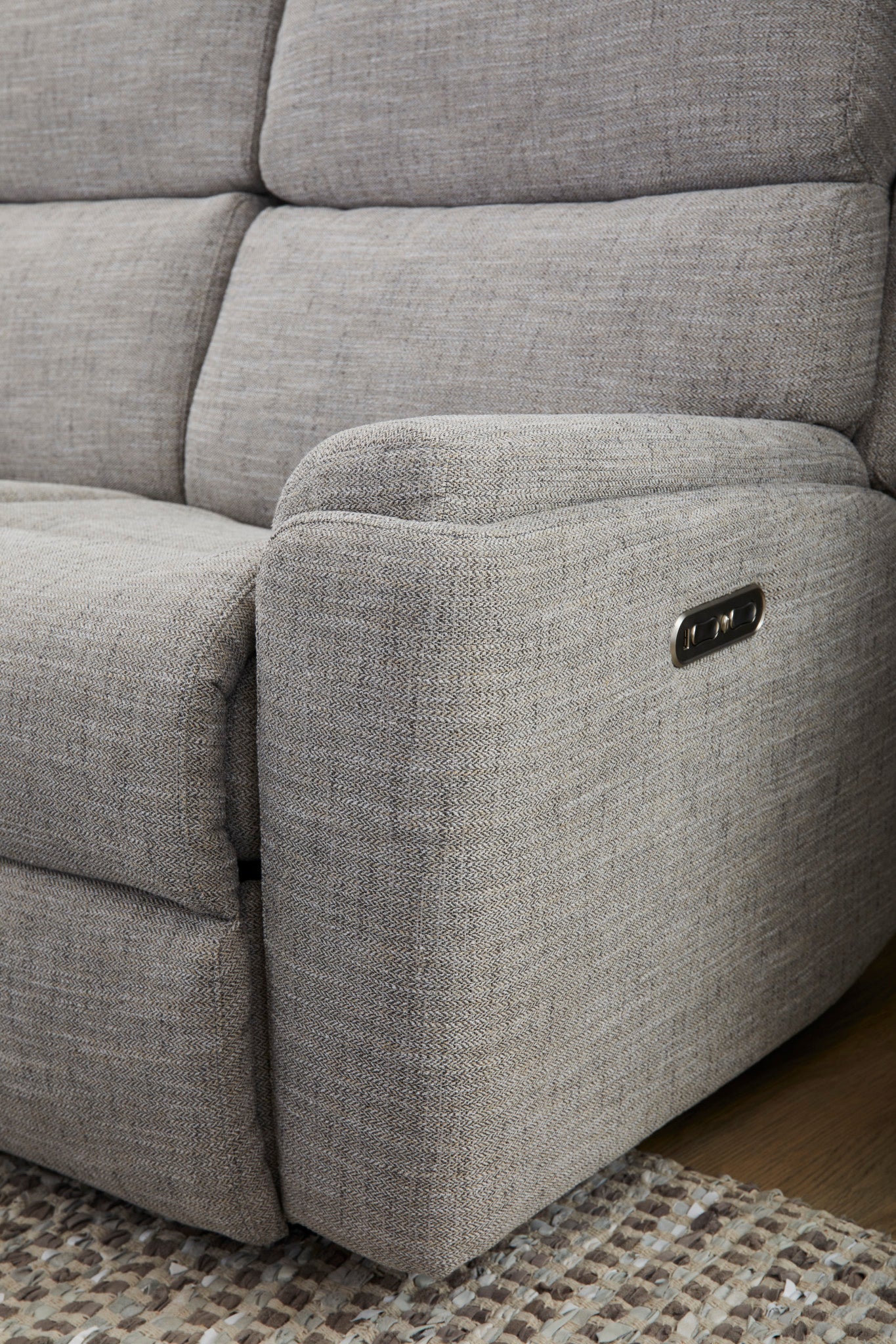 Rio Fabric Power Reclining Sofa with Power Headrests