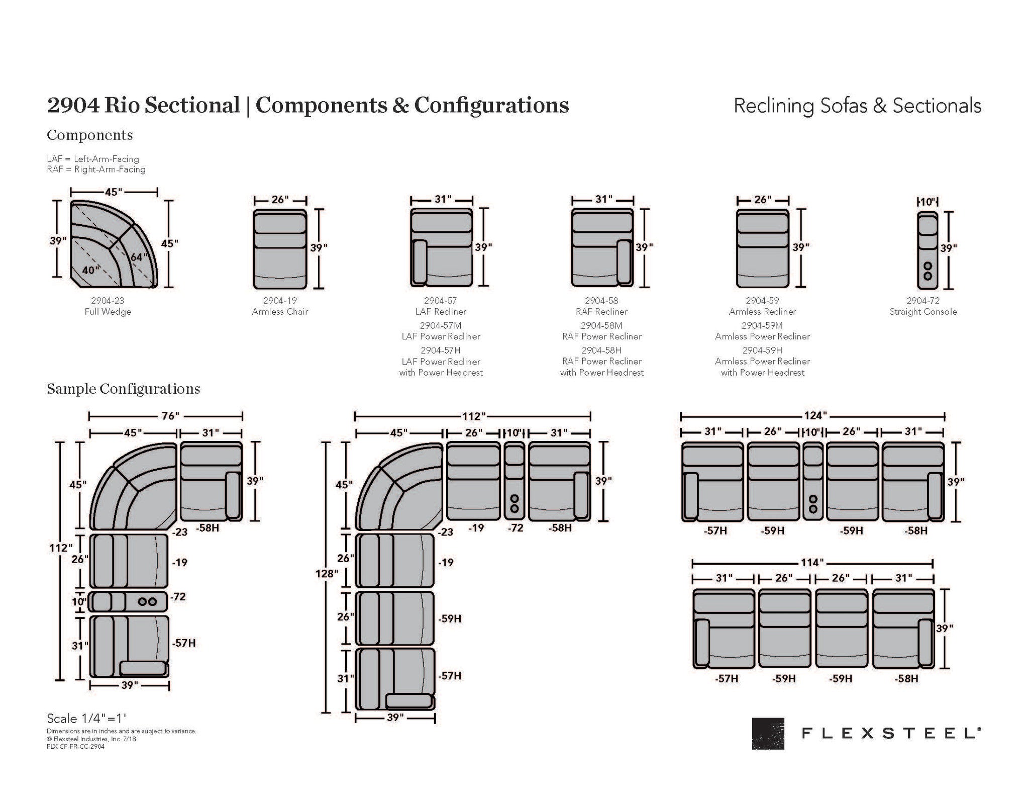 Rio Fabric Reclining Sectional