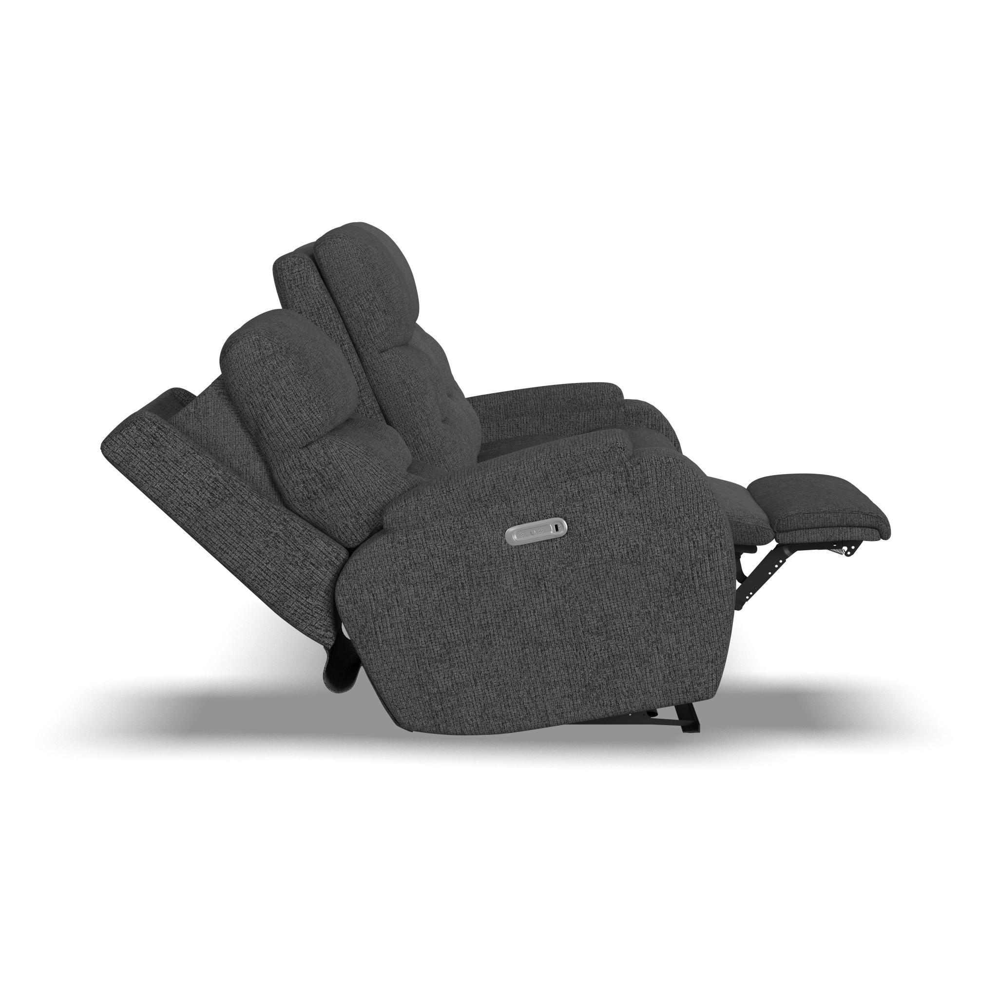 Strait Fabric Power Reclining Sofa with Power Headrests