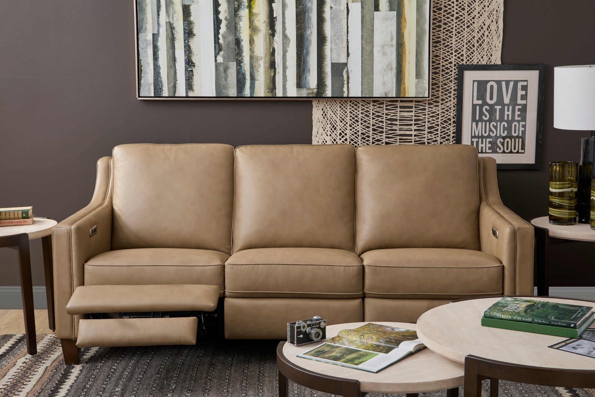 Finley Leather Power Inclining Sofa