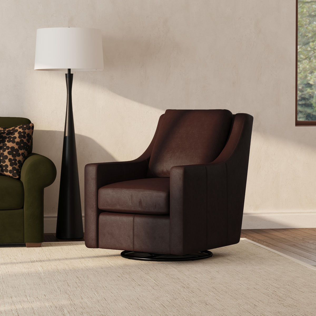 Murph Leather Swivel Chair