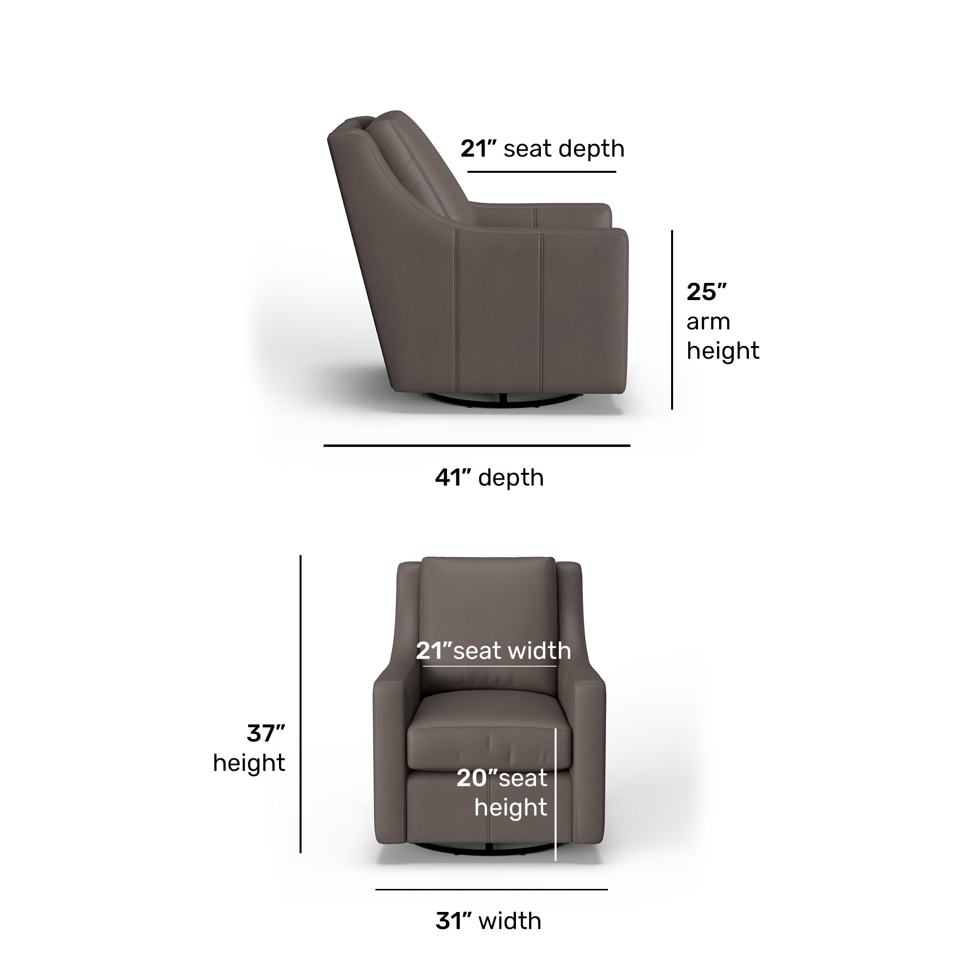 Murph Leather Swivel Glider