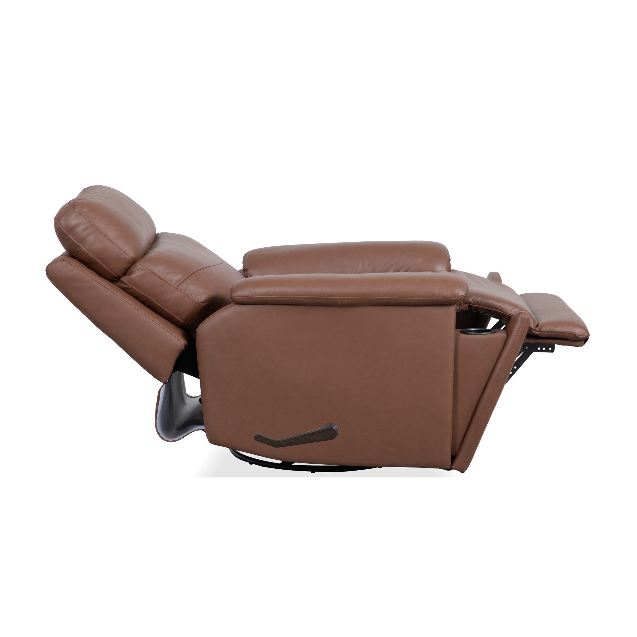Refined Leather Swivel Gliding Recliner