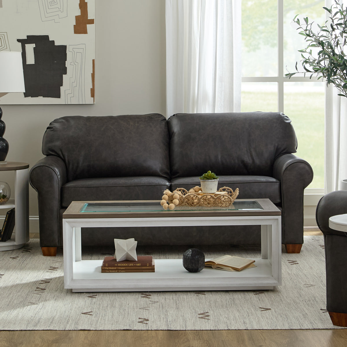 Thornton Leather Two-Cushion Sofa