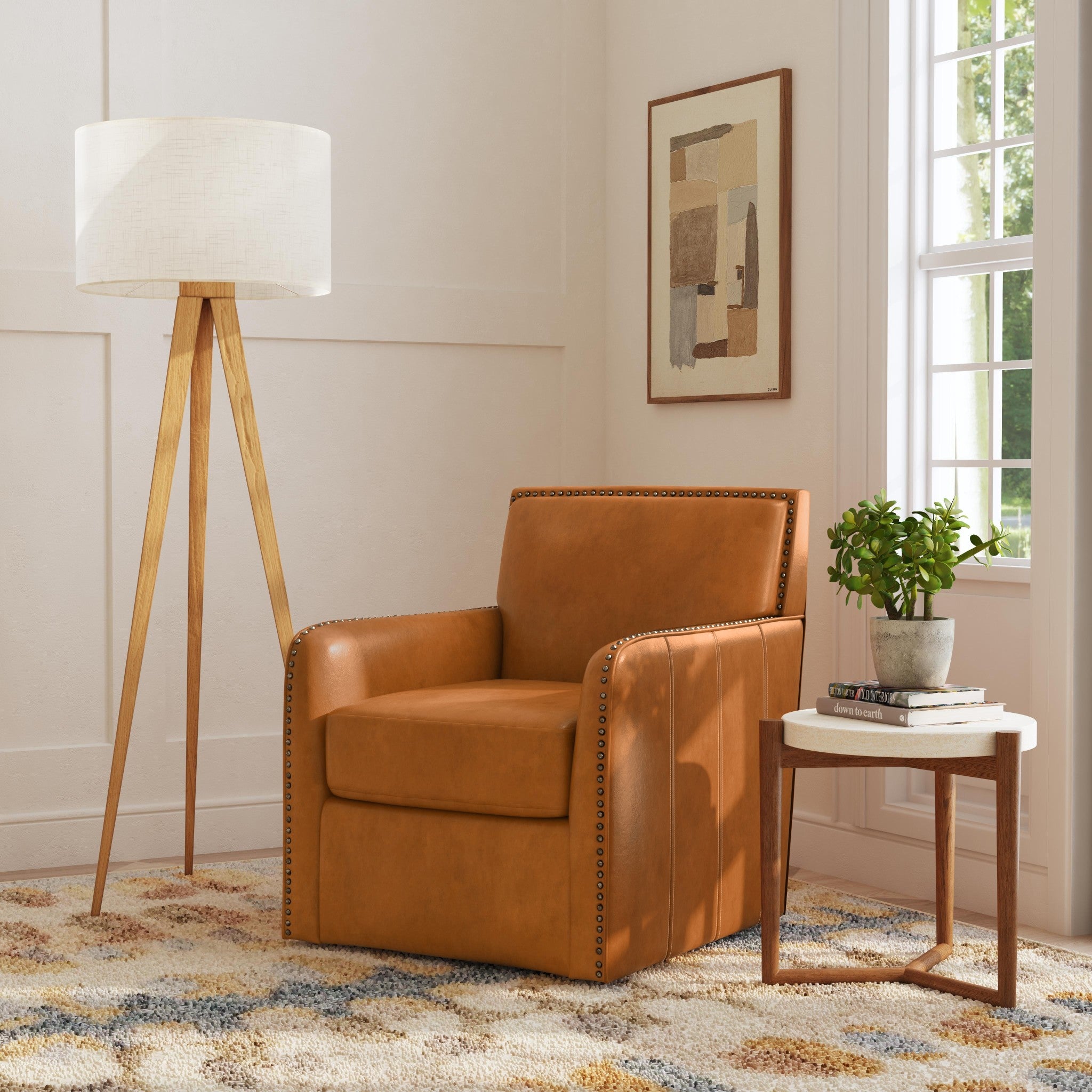 Beckett Leather Swivel Chair