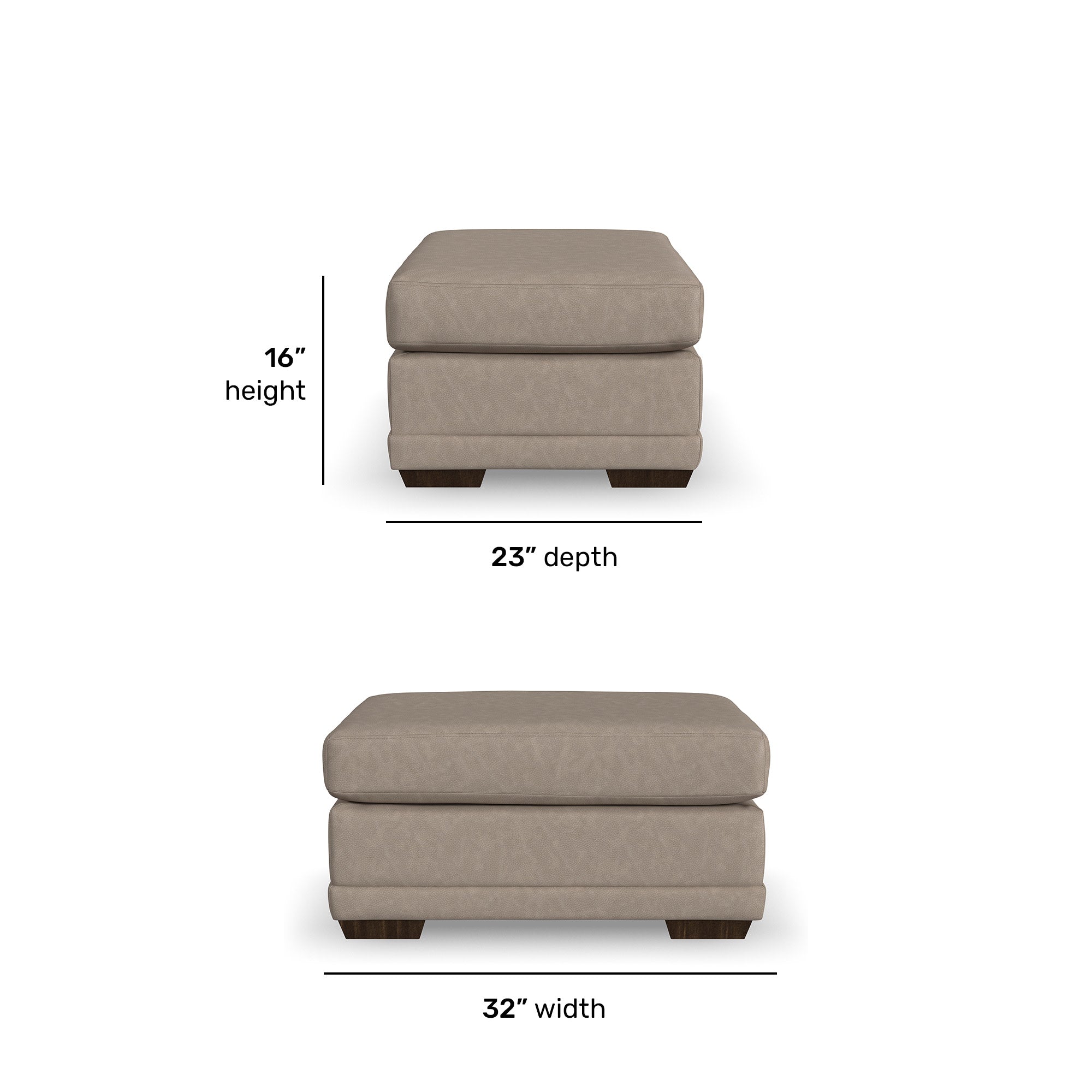 Jewel Fabric & Leather Ottoman